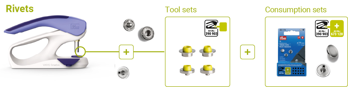 Nieten/Ösen Set Vario Plus