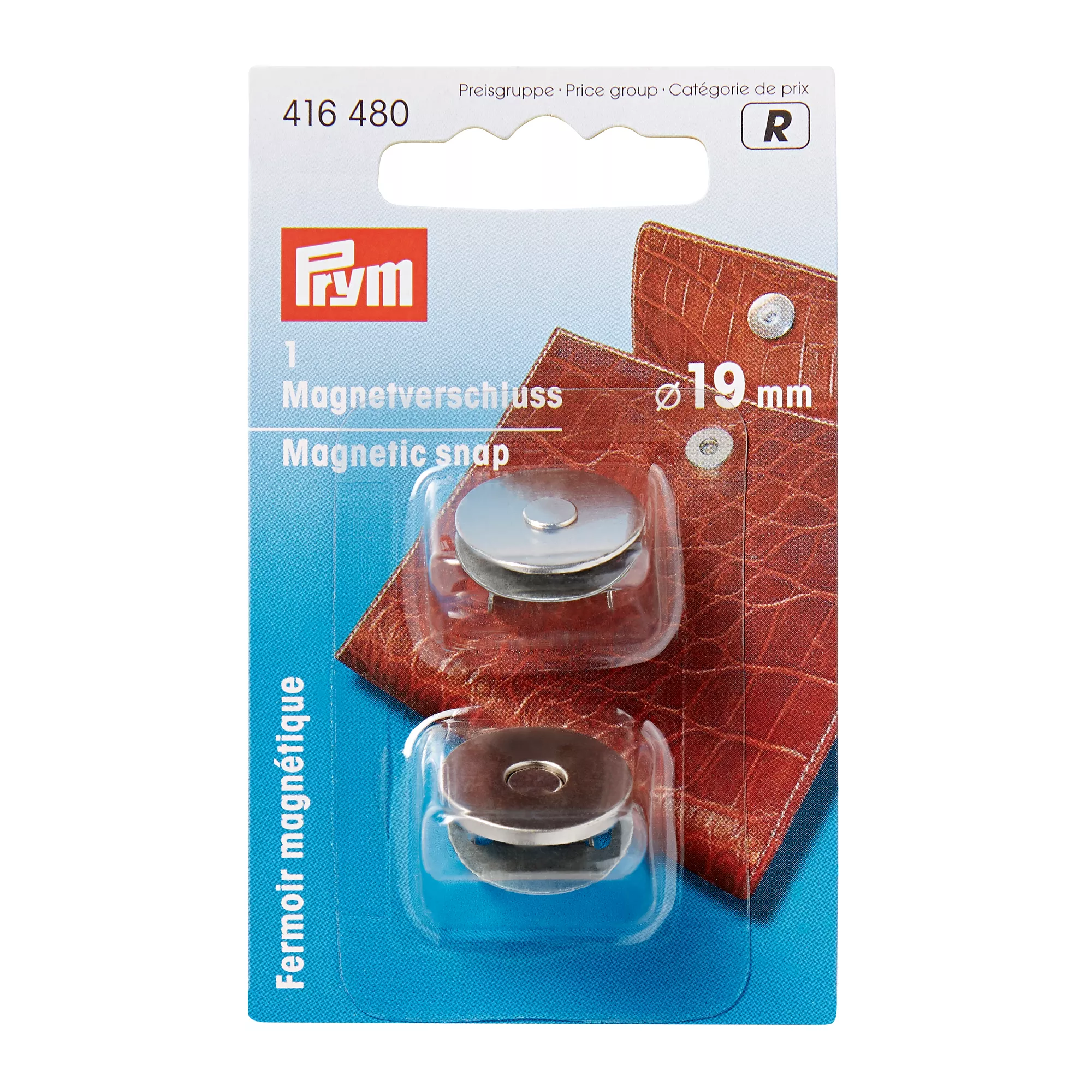 Magnetic snap, 19mm, silver-coloured