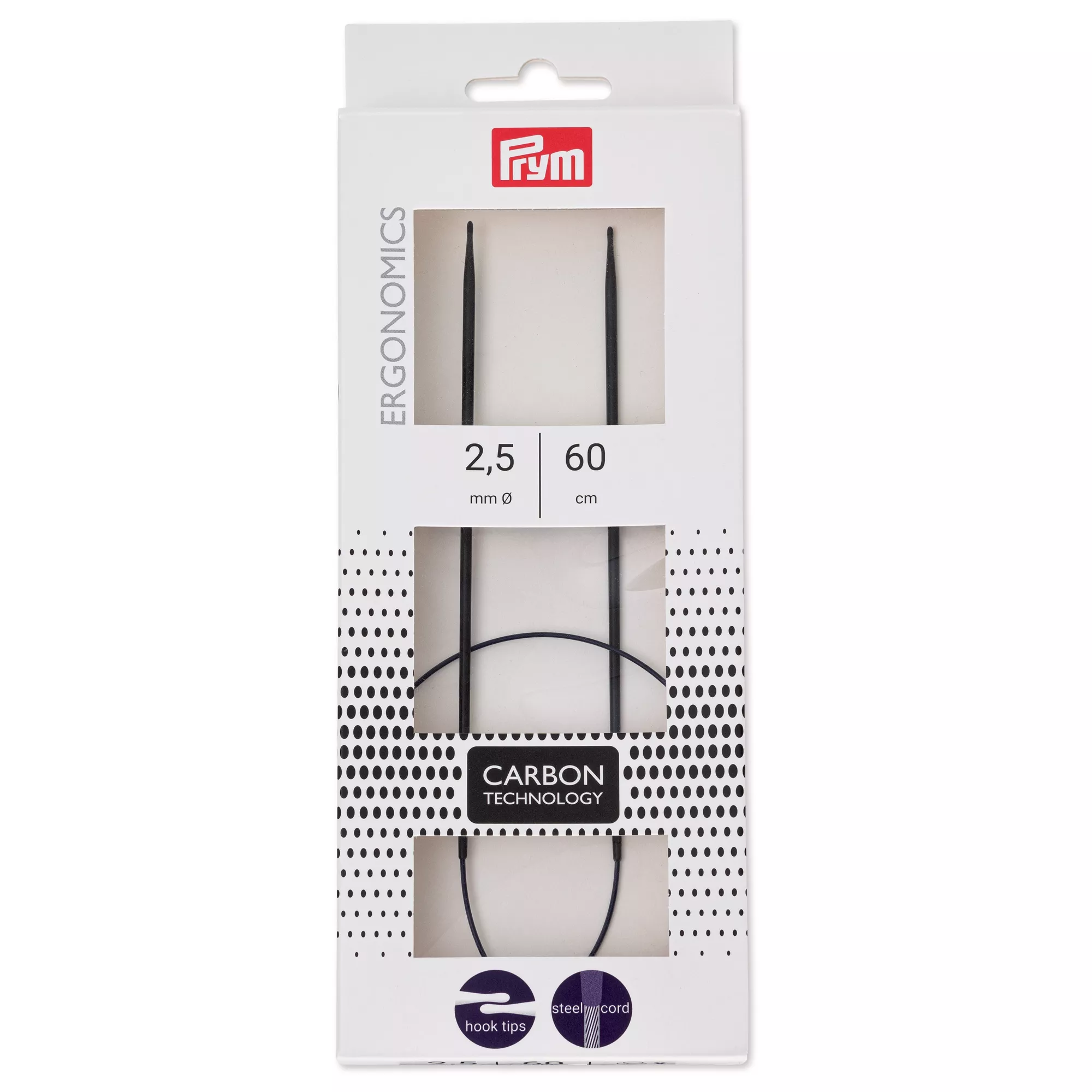 Circular knitting needle prym.ergonomics, Carbon Technology, 60cm, 2.5mm