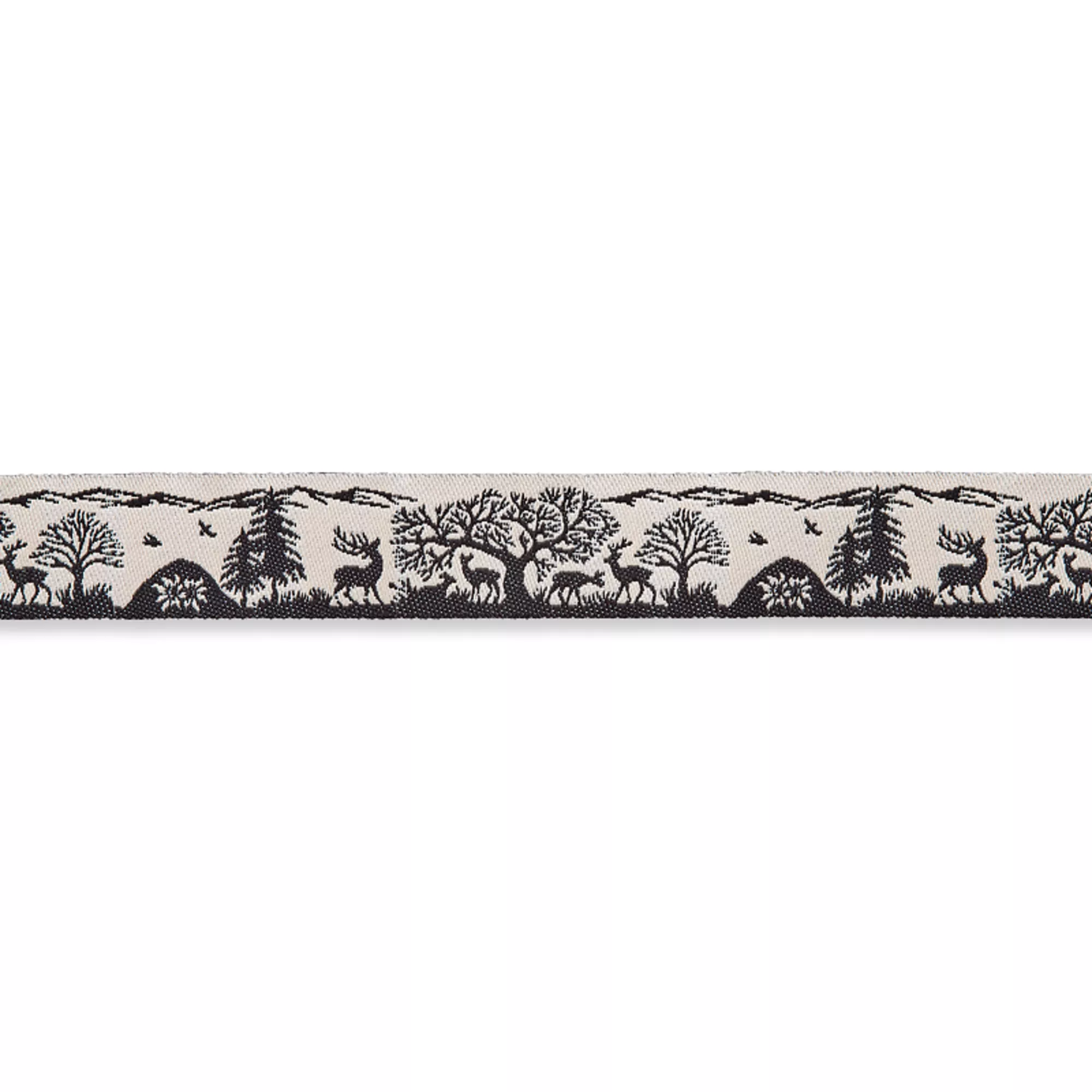 Jacquardborte Hirsch, 23mm, schwarz