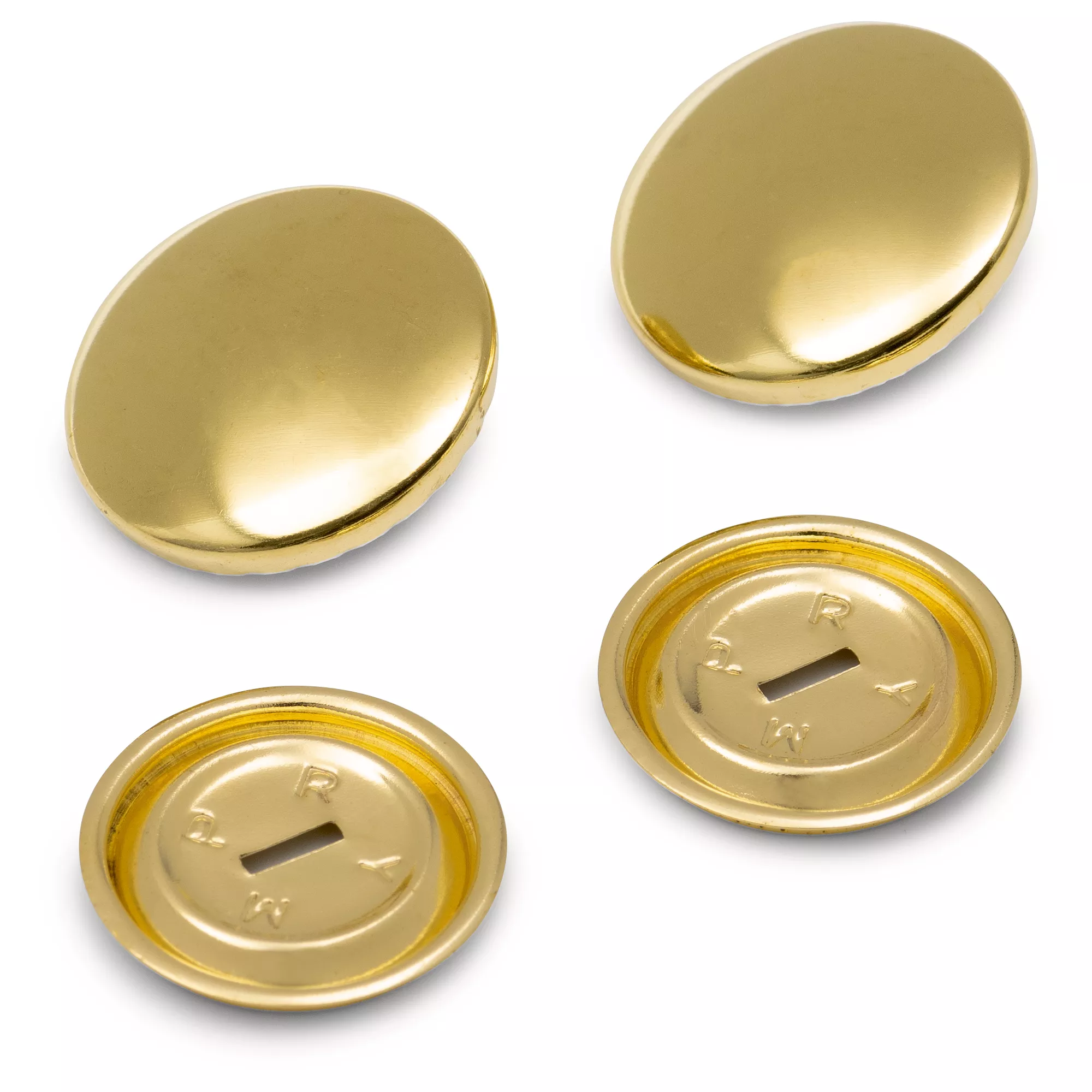 Cover buttons, 23mm, gold-coloured