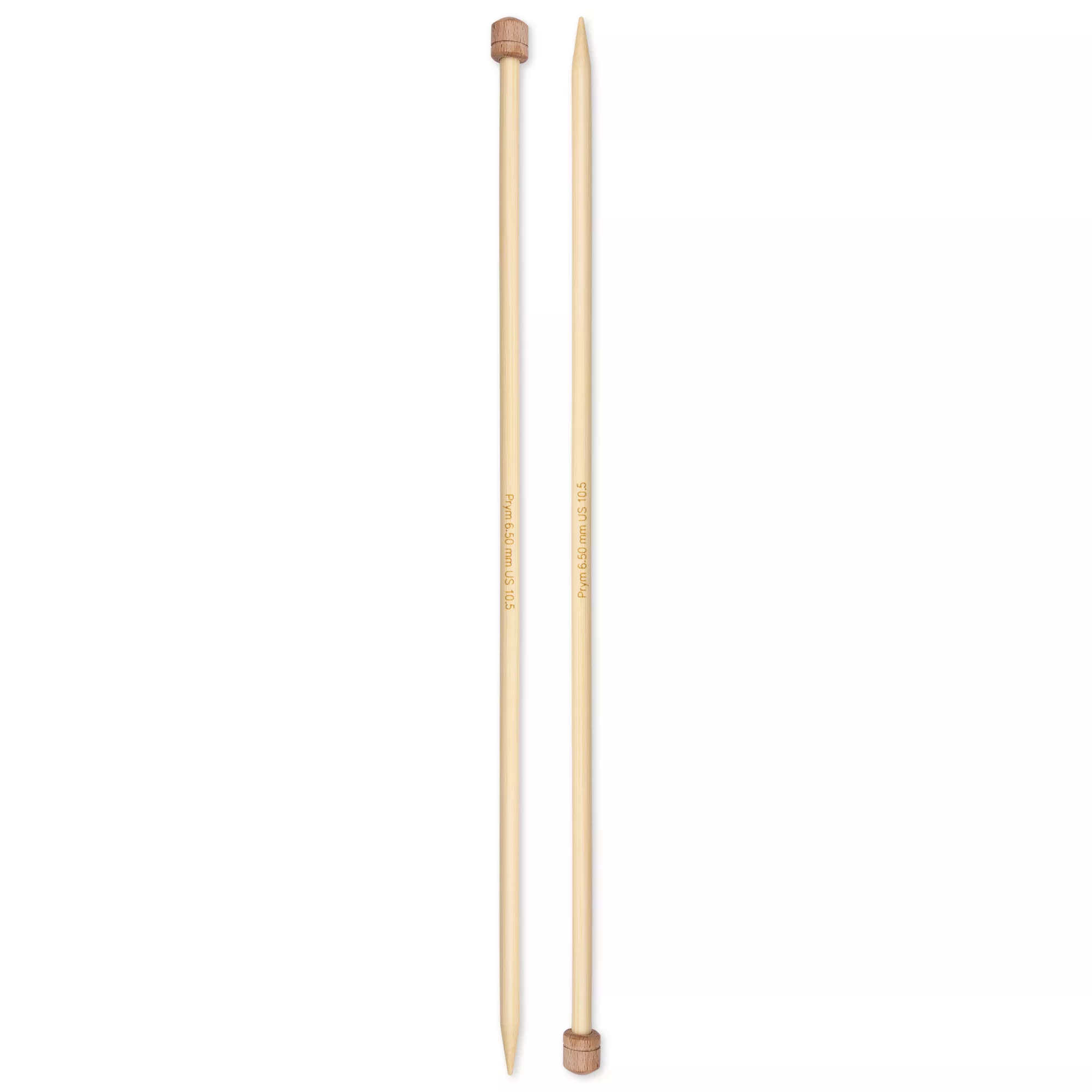 Single-pointed knitting needles Prym 1530, bamboo, 33cm, 6.50mm