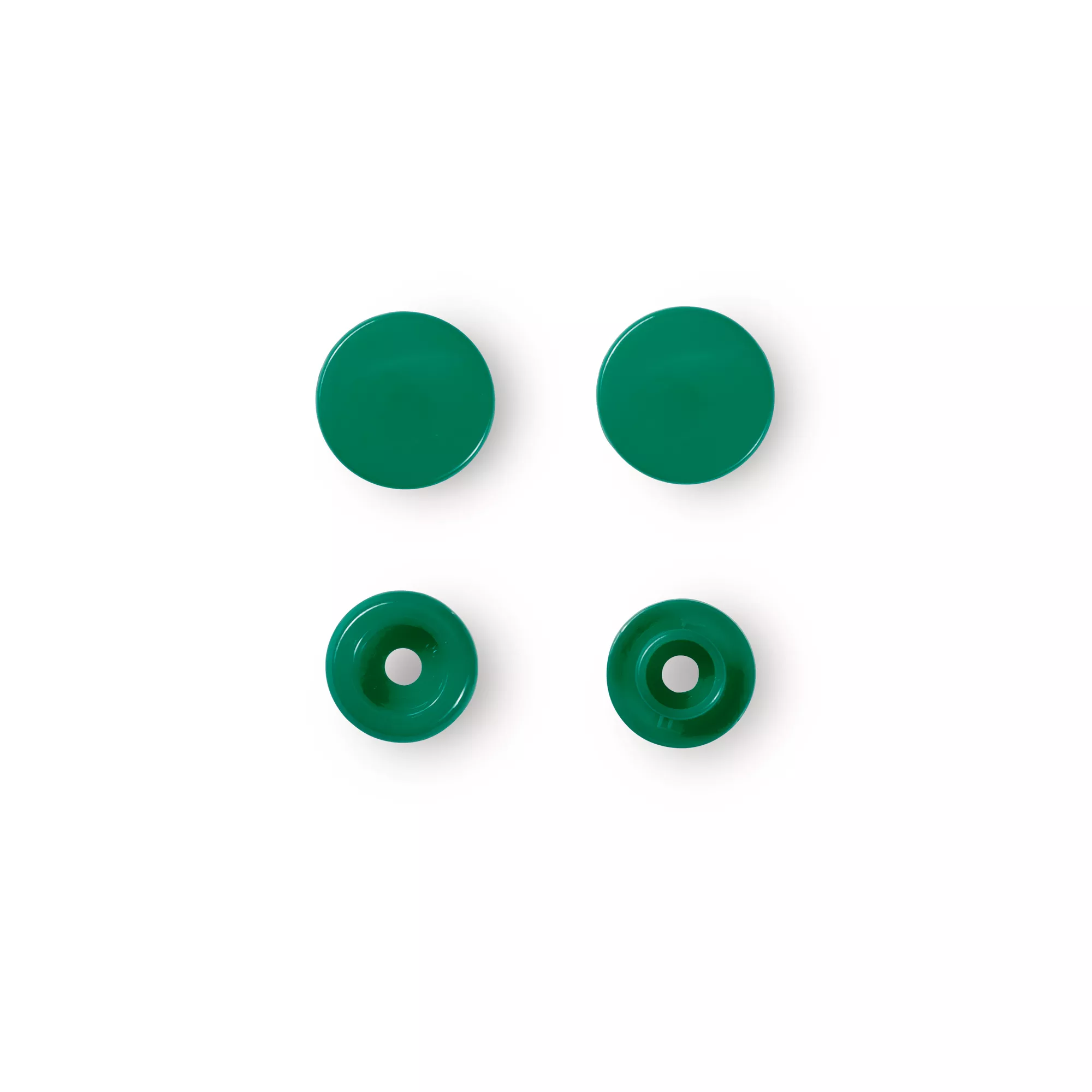 Non-sew press fasteners, Colour Snaps, round, 12.4mm, grass