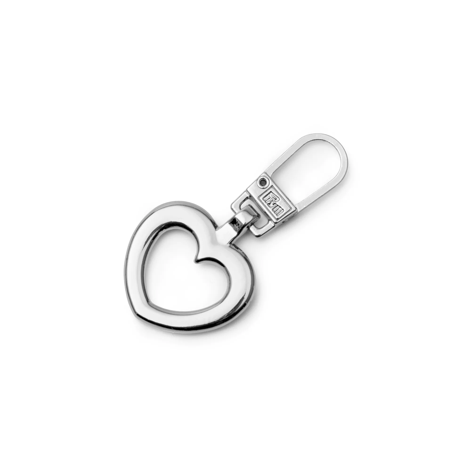 Zip puller heart silver-coloured