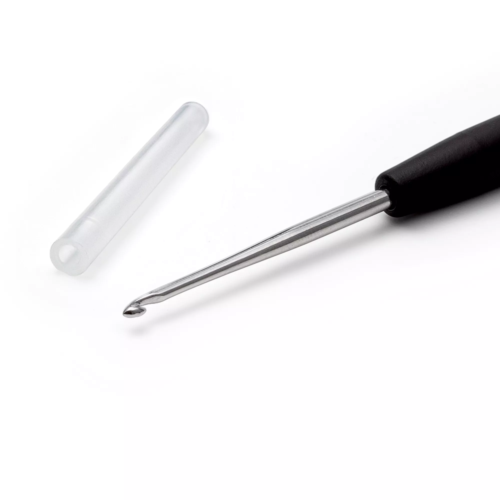Crochet hook, Record, soft-grip, 1.75mm, silver-coloured