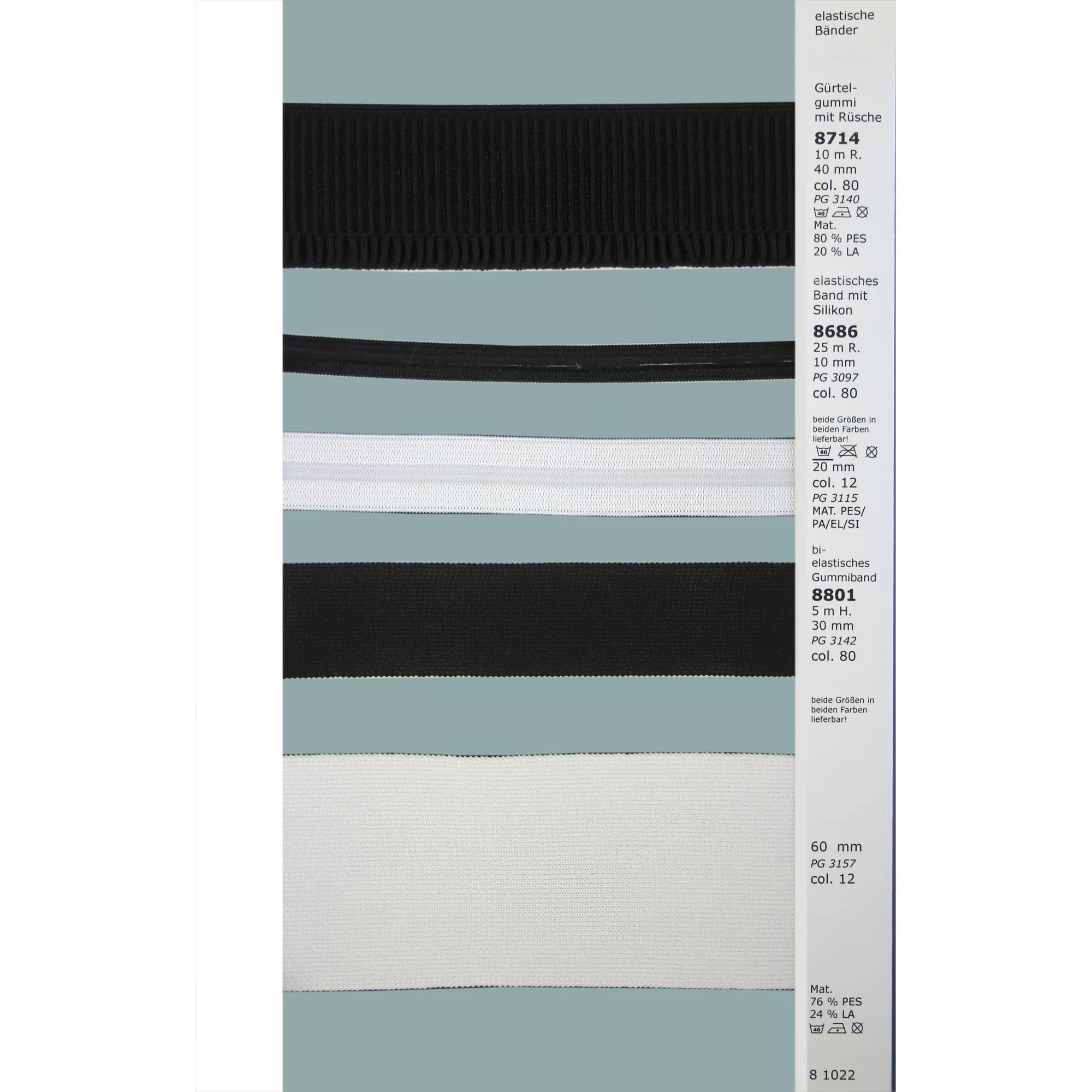 Elastic braid with frills 40mm black
