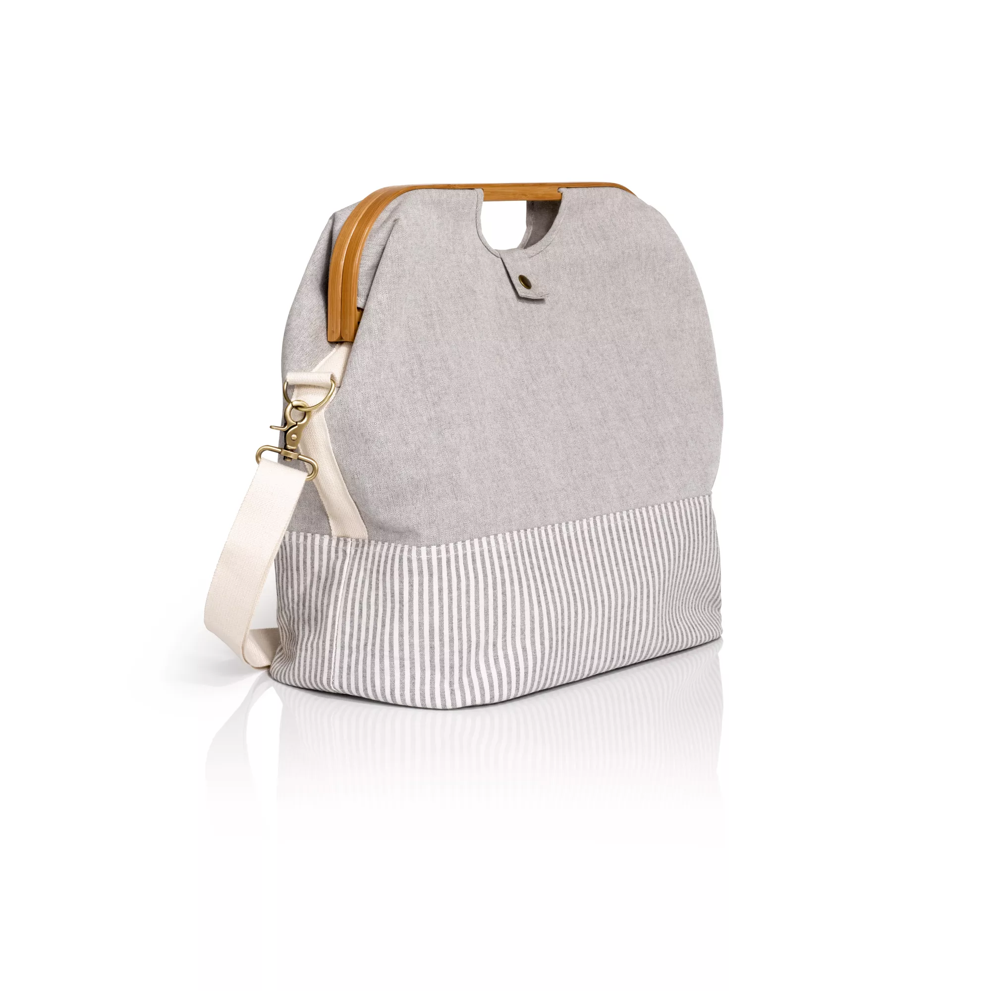 Store & Travel bag, canvas & bamboo S in grey