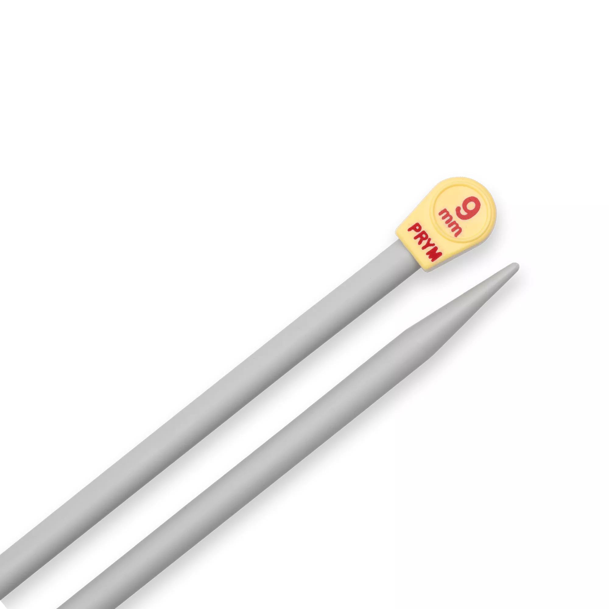 Single-pointed knitting needles, plastic, 35cm, 9.00mm, grey
