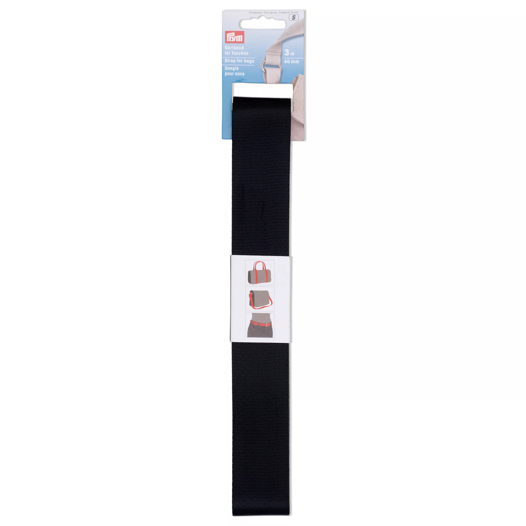 Cinghia per borse, 40mm, nero
