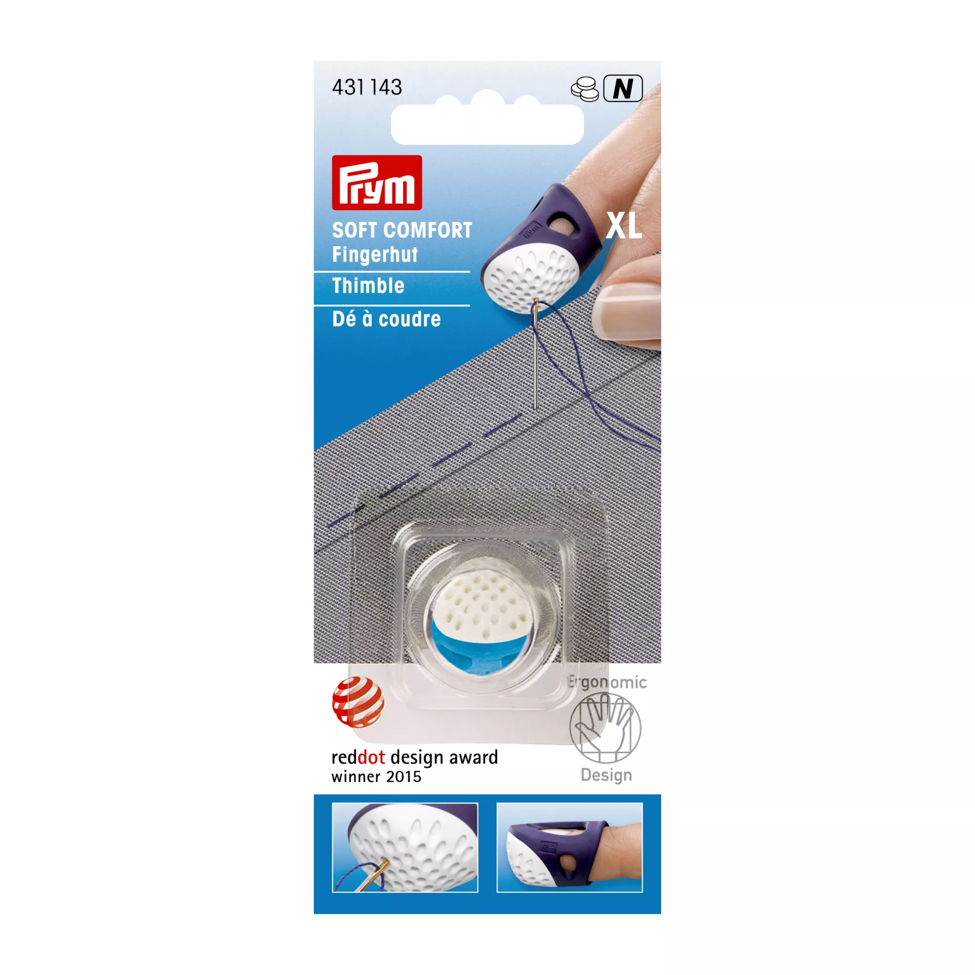 Dedal prym.ergonomics XL, azul