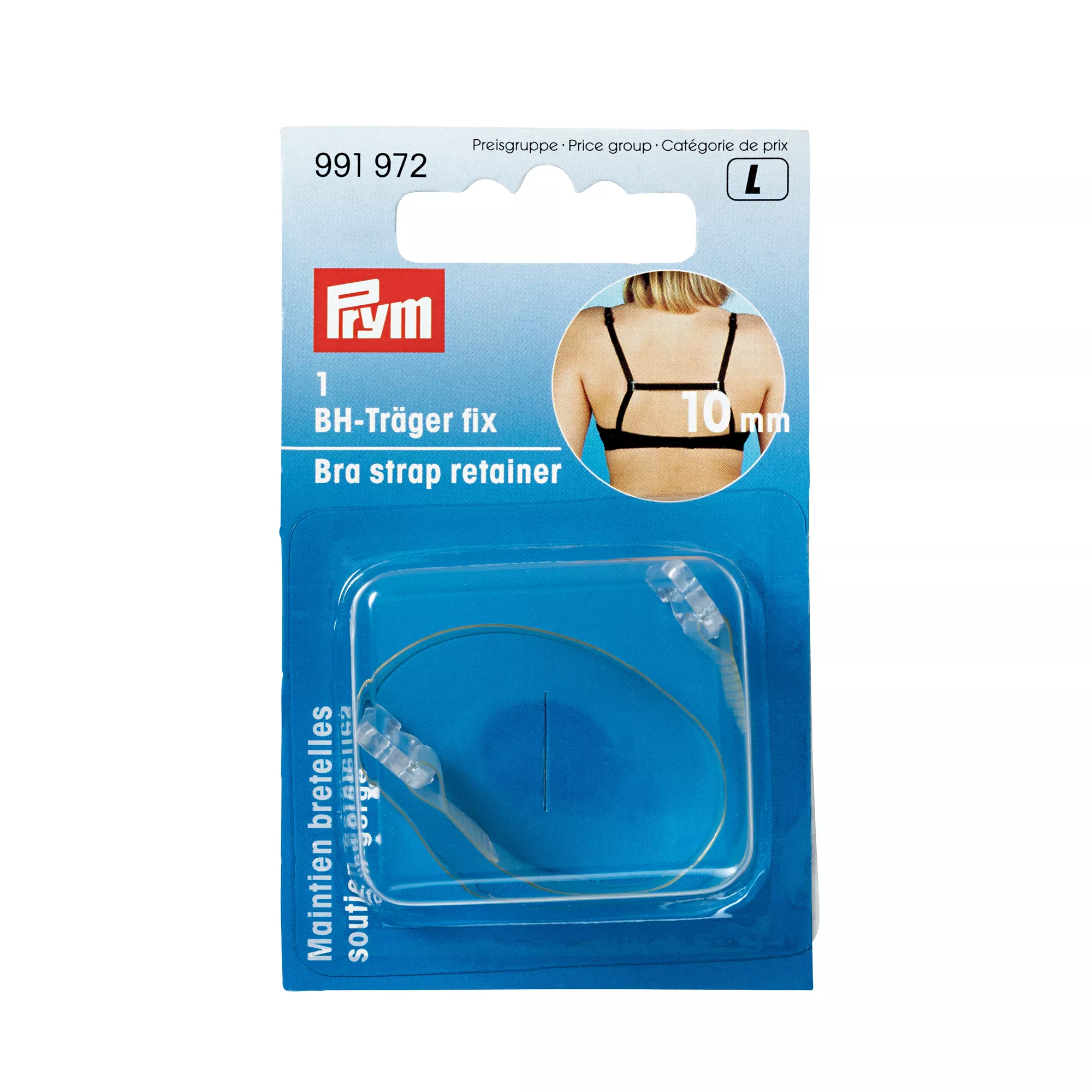 Bra strap retainer, 10mm, transparent