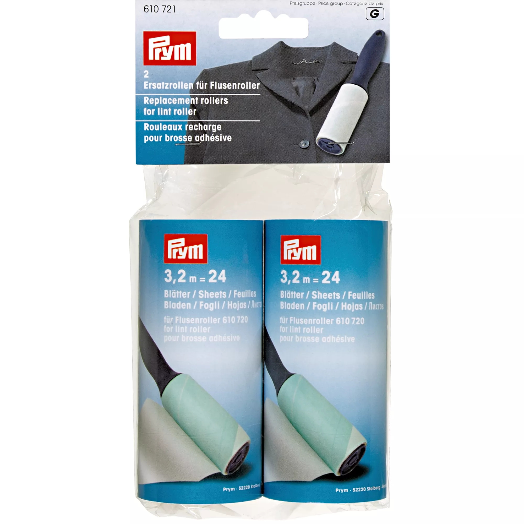 Lint roller, replacement rolls