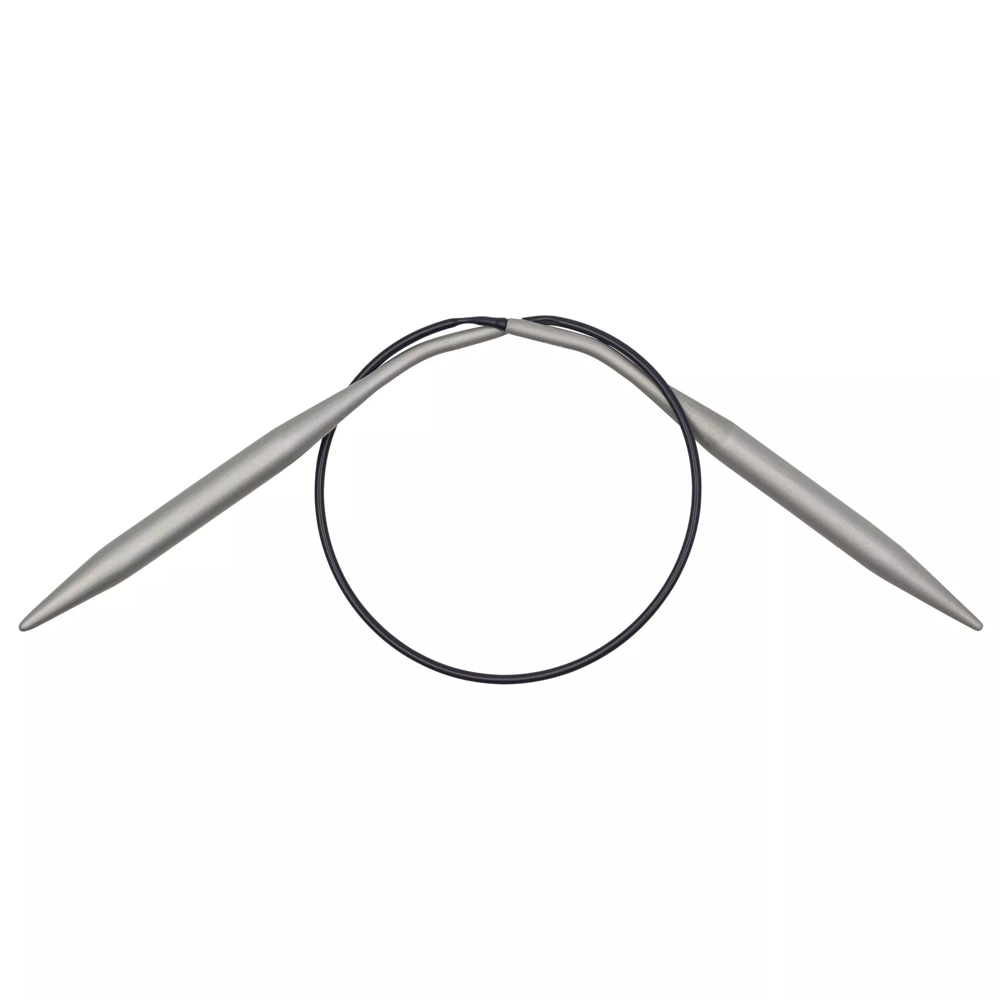 Circular knitting needles, aluminium, 40cm, 7.00mm, grey