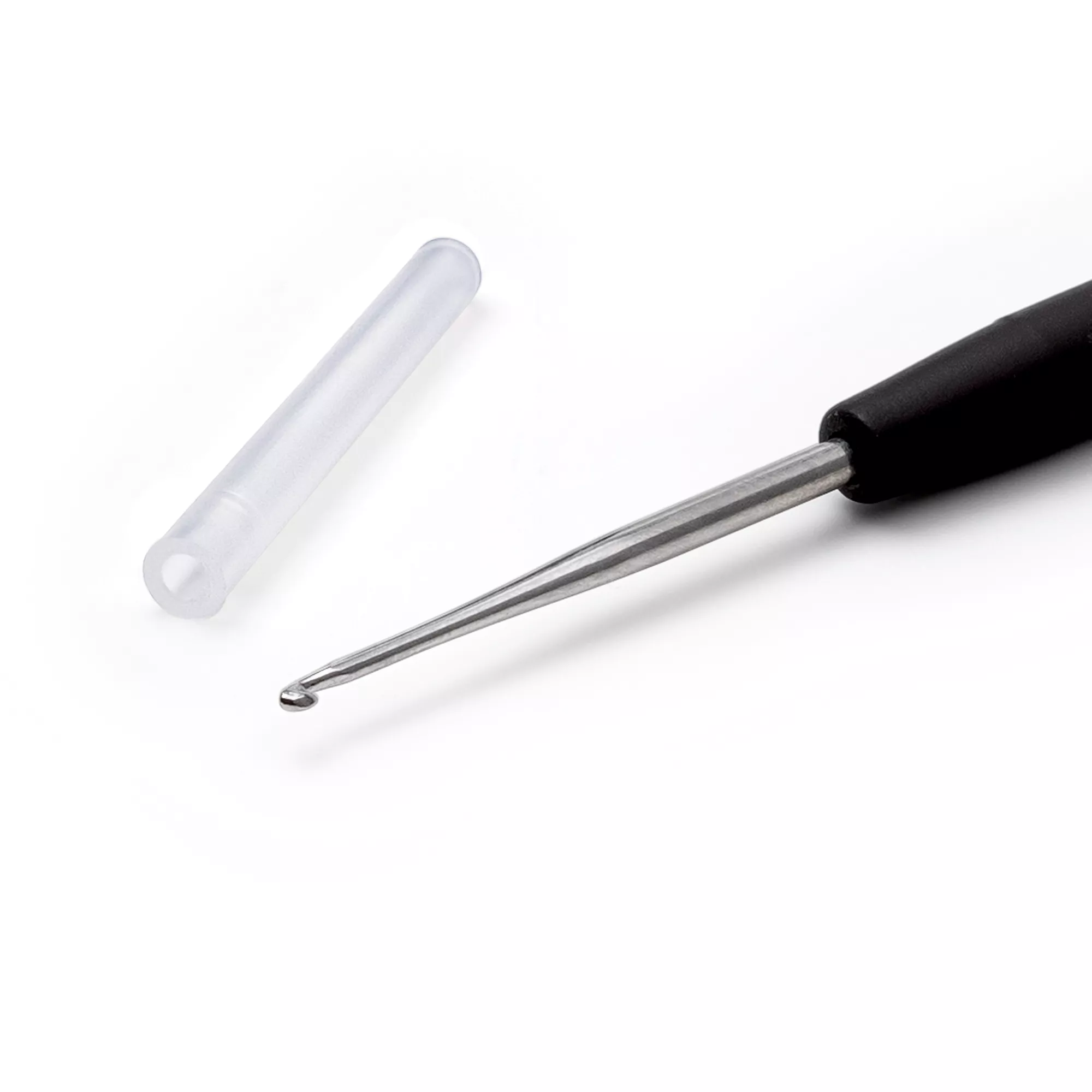 Crochet hook, Record, soft-grip, 1.50mm, silver-coloured