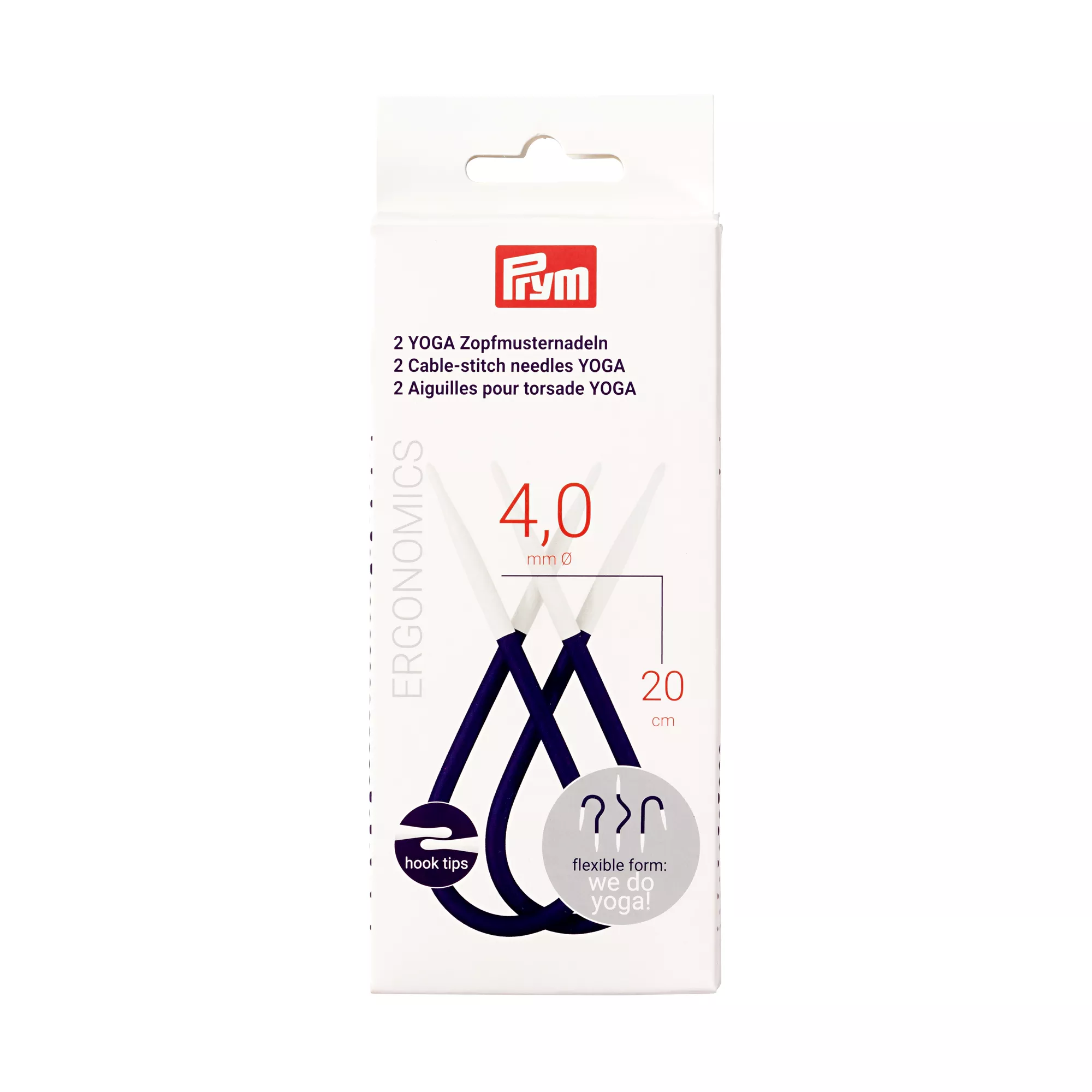 Cable-stitch needles YOGA, 4.0 mm, 2 pieces