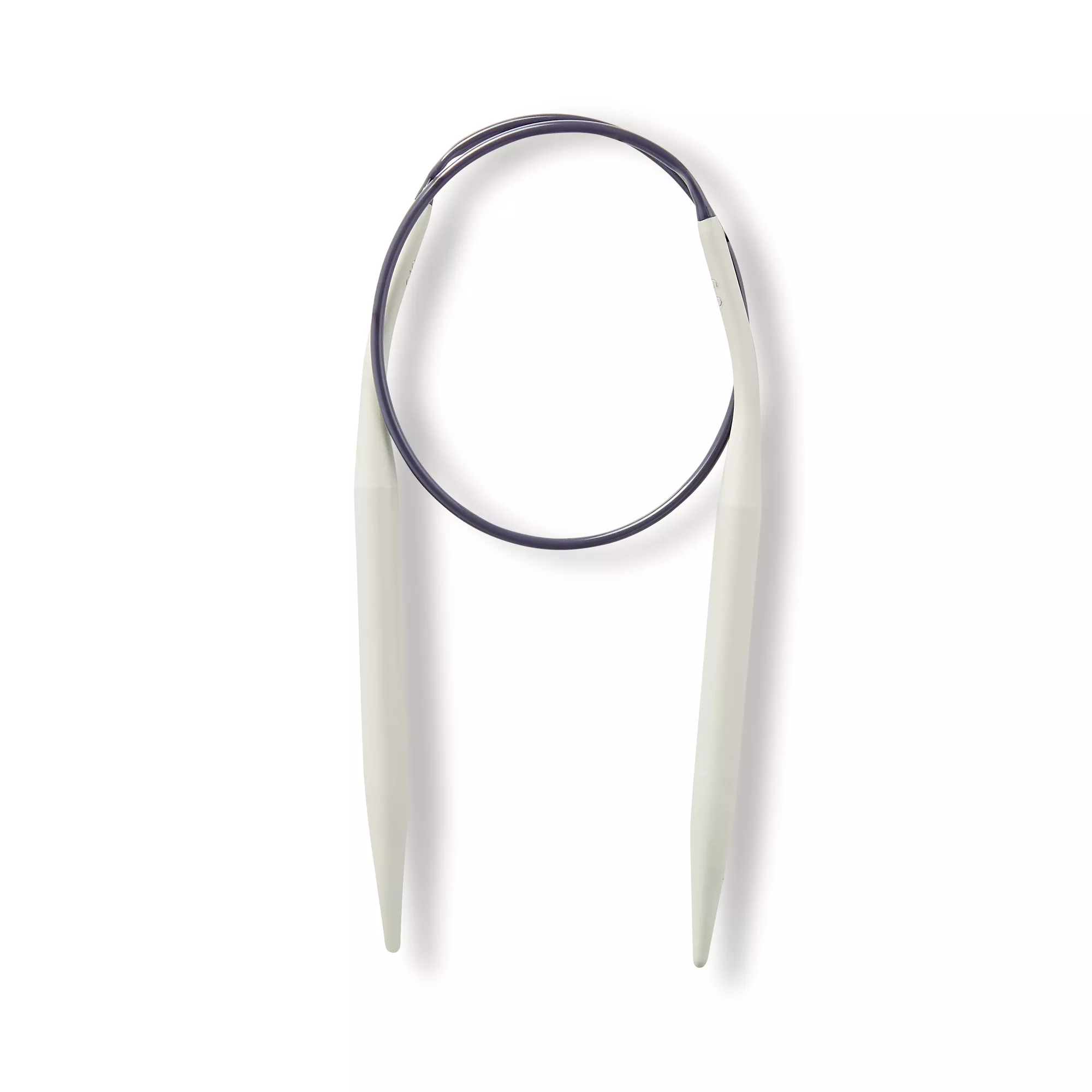 Circular knitting needles, aluminium, 40cm, 6.00mm, grey
