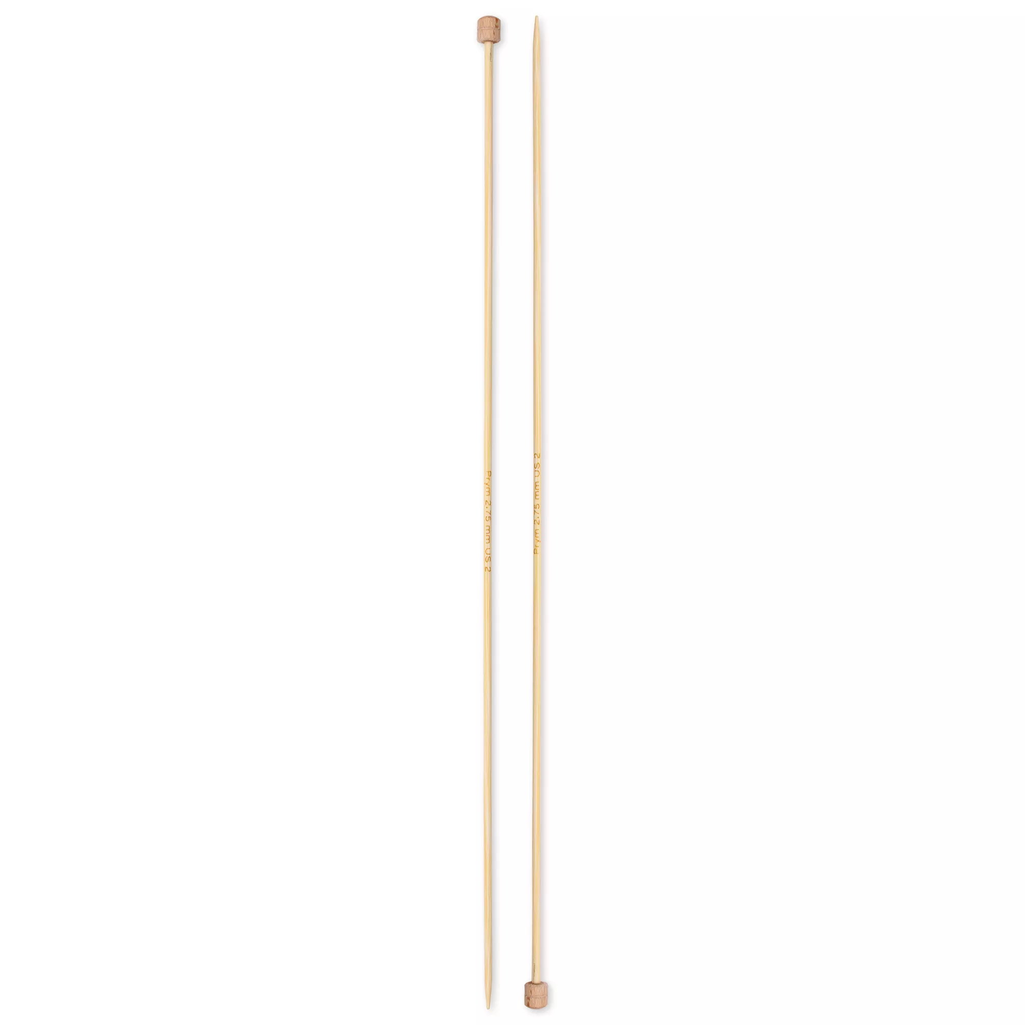 Single-pointed knitting needles Prym 1530, bamboo, 33cm, 2.75mm