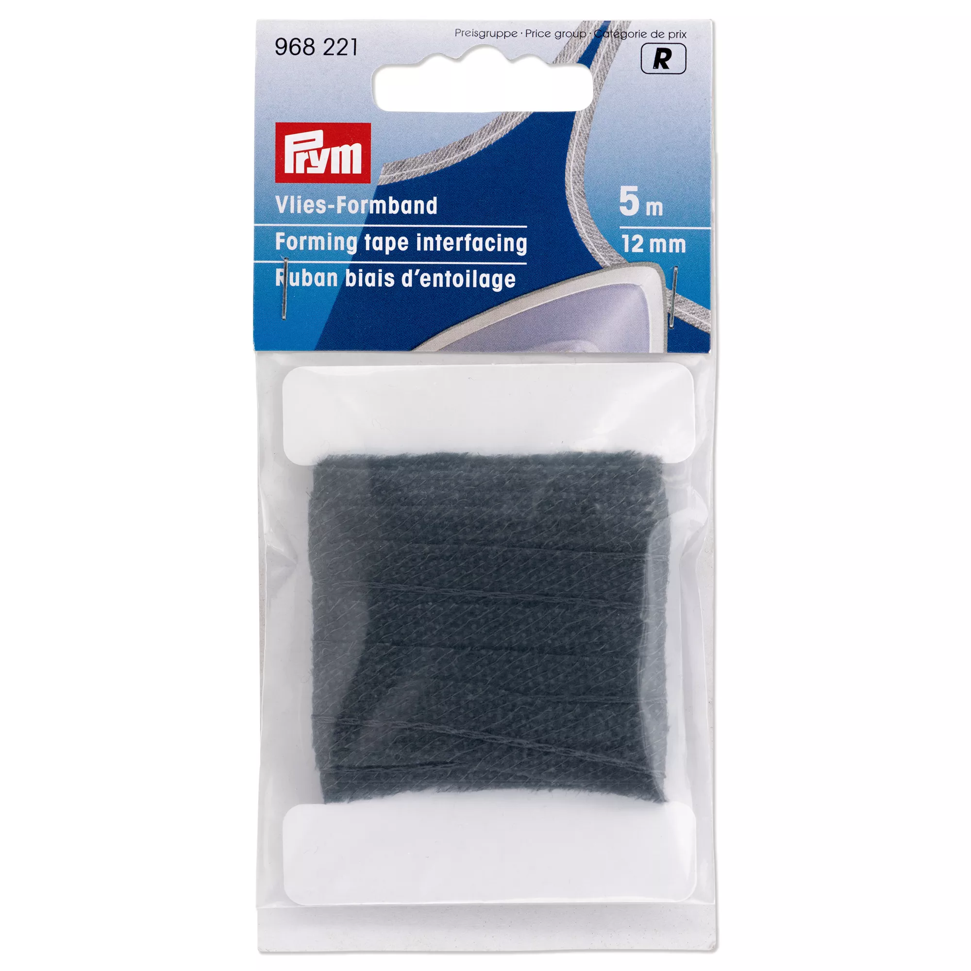 Edge tape interfacing, 12mm, anthracite, 5m