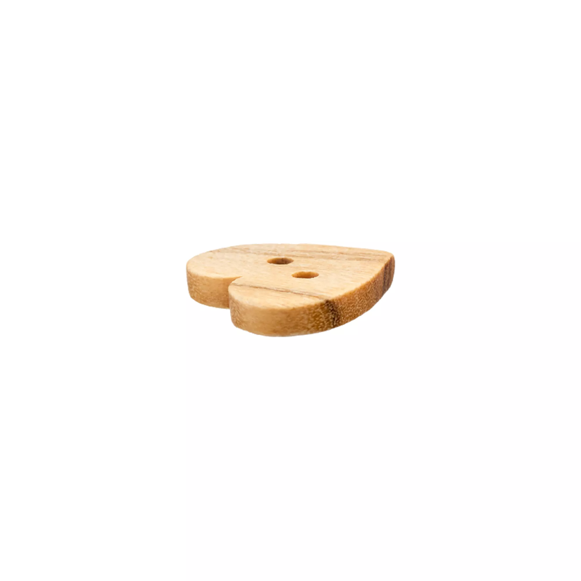 Bouton bois 2-trous, Cœur