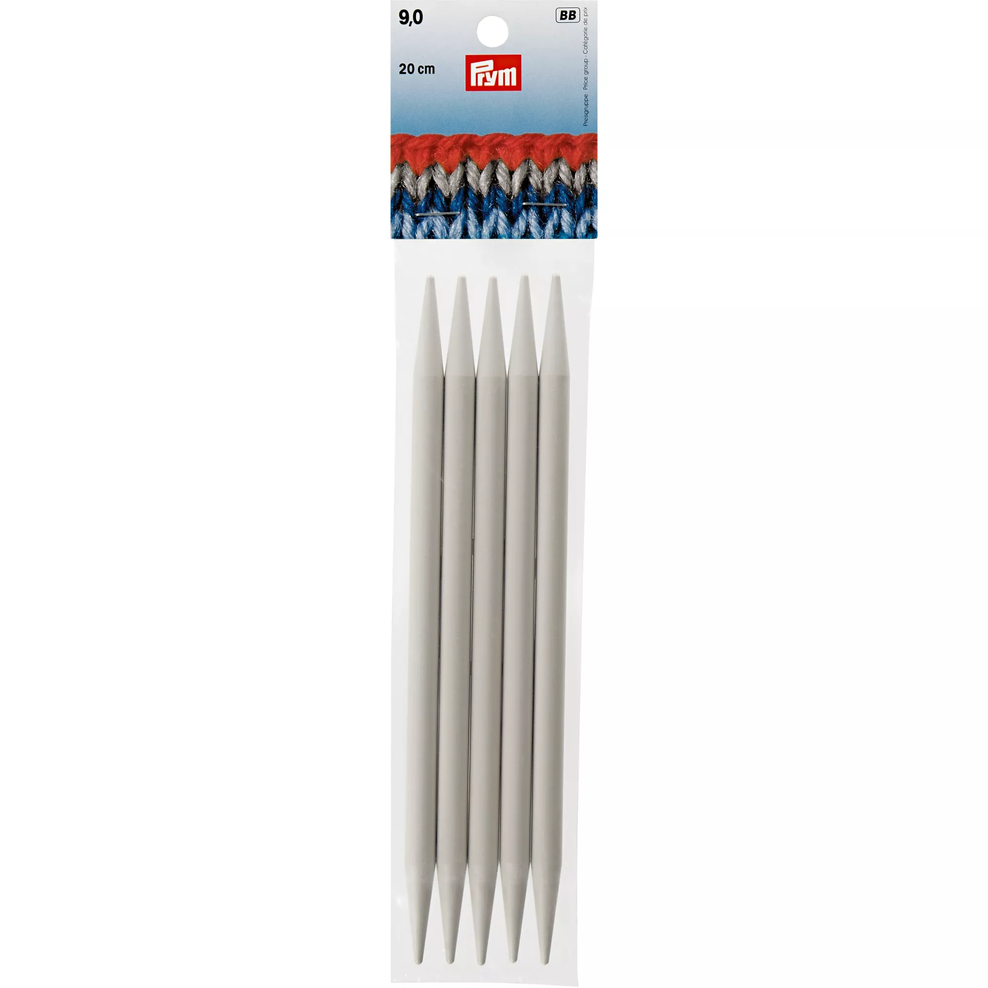 Double-pointed knitting needles, 20cm, 9.00mm, grey