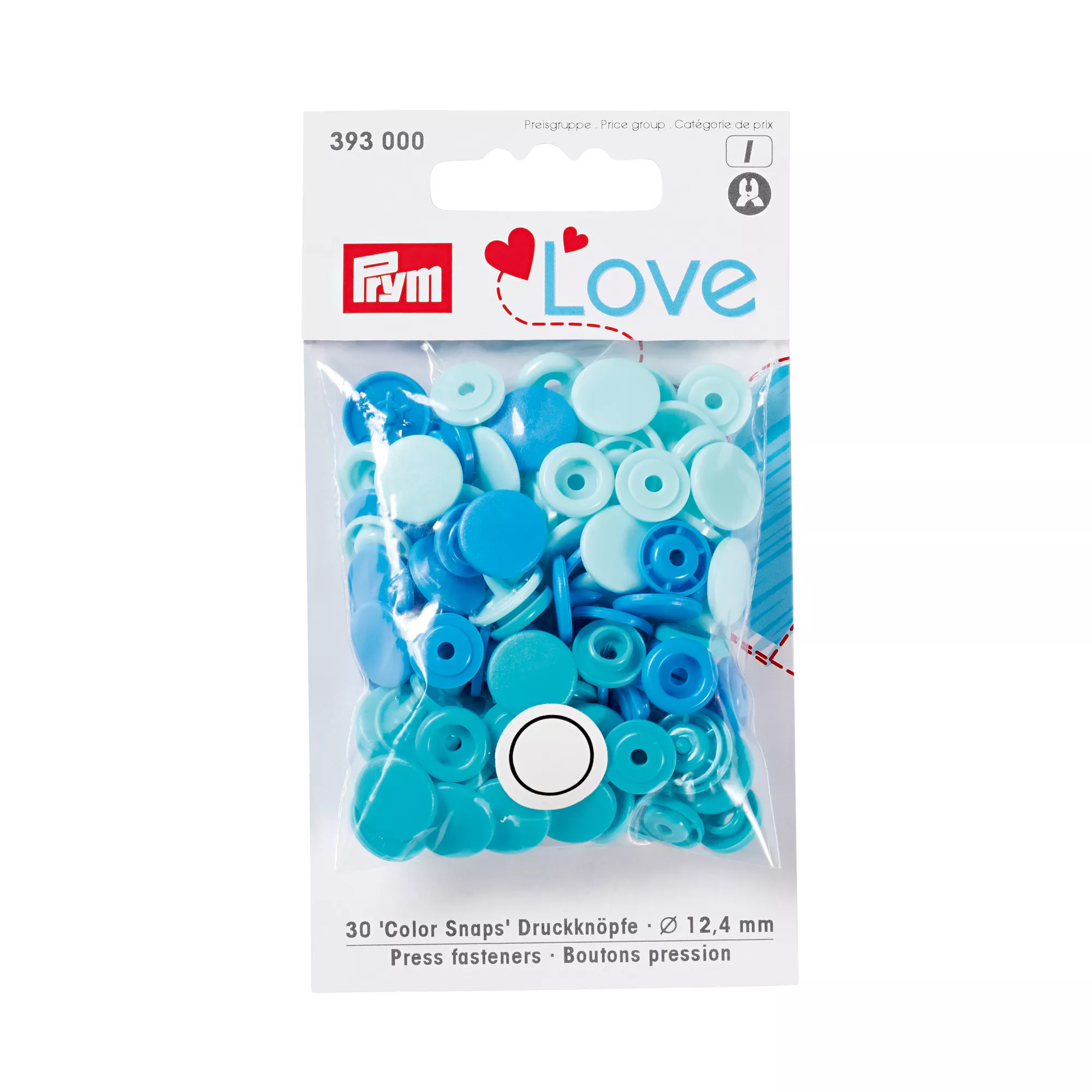 Color snap fastener, Prym Love, plastic, 12.44 mm, blue