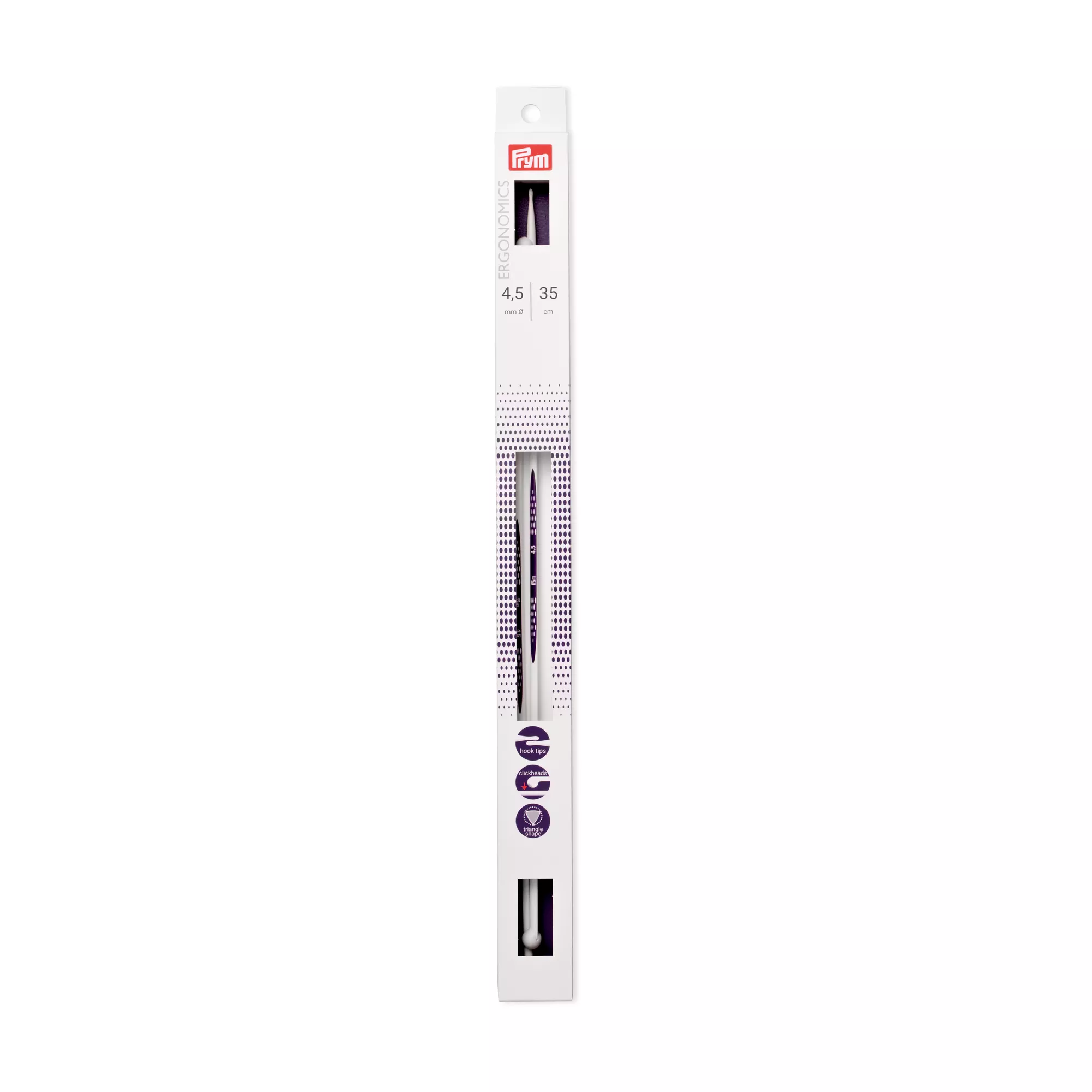 Single-pointed knitting needles prym.ergonomics, 35cm, 4.50mm