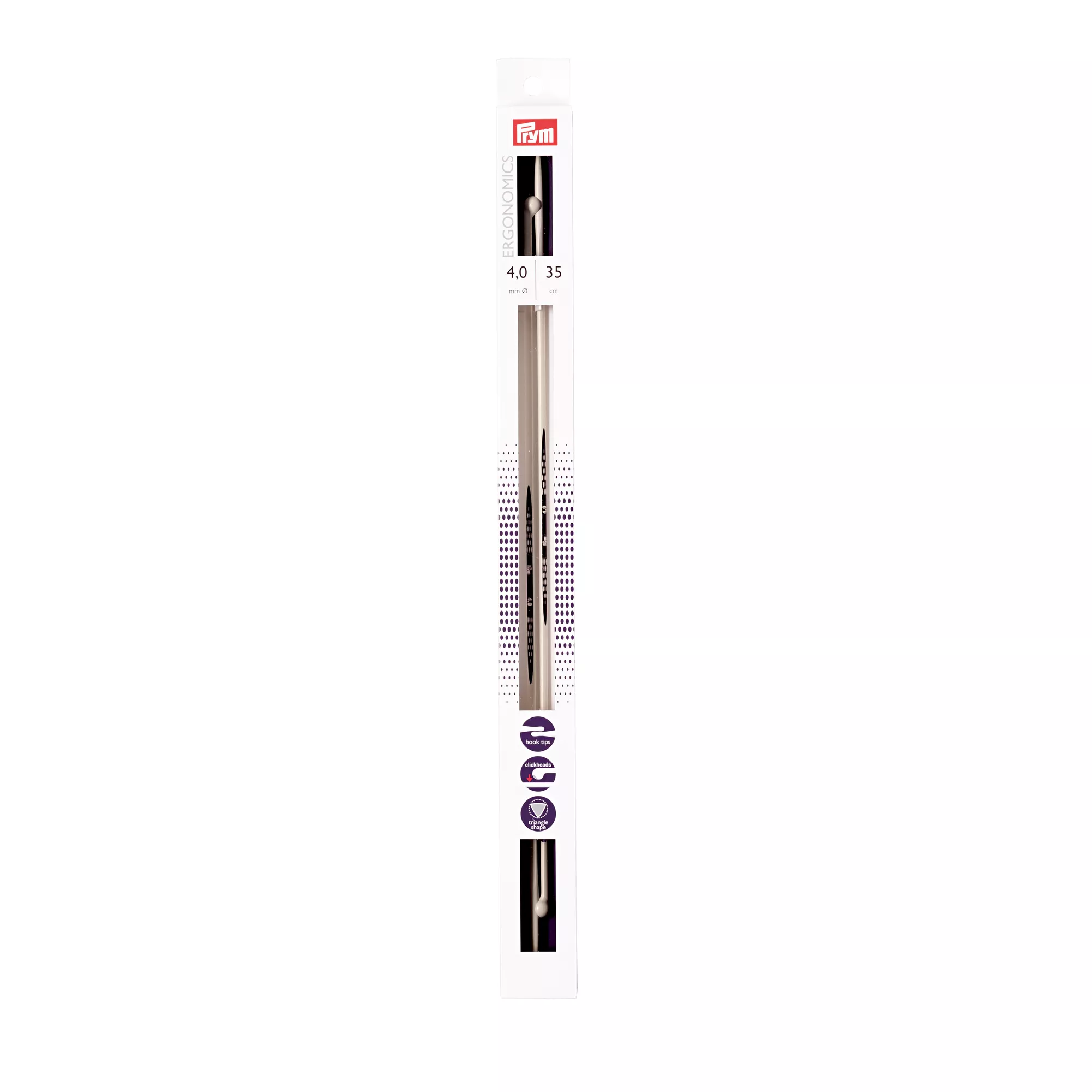 Single-pointed knitting needles prym.ergonomics, 35cm, 4.00mm
