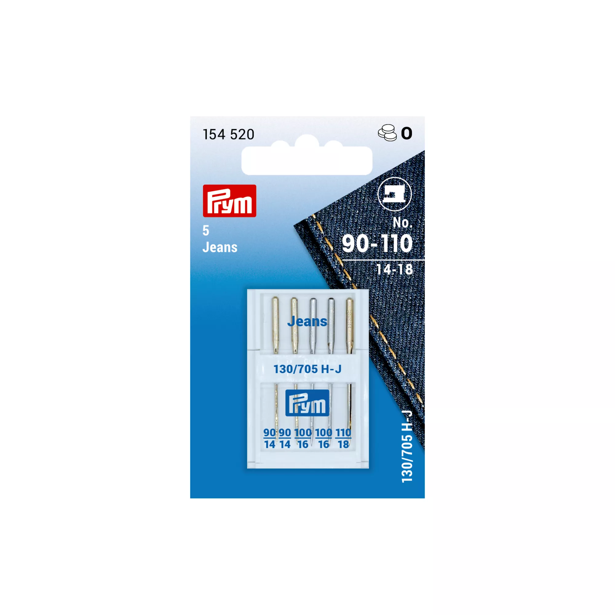 Jeans sewing machine needles, 130/705, 90-110, assorted