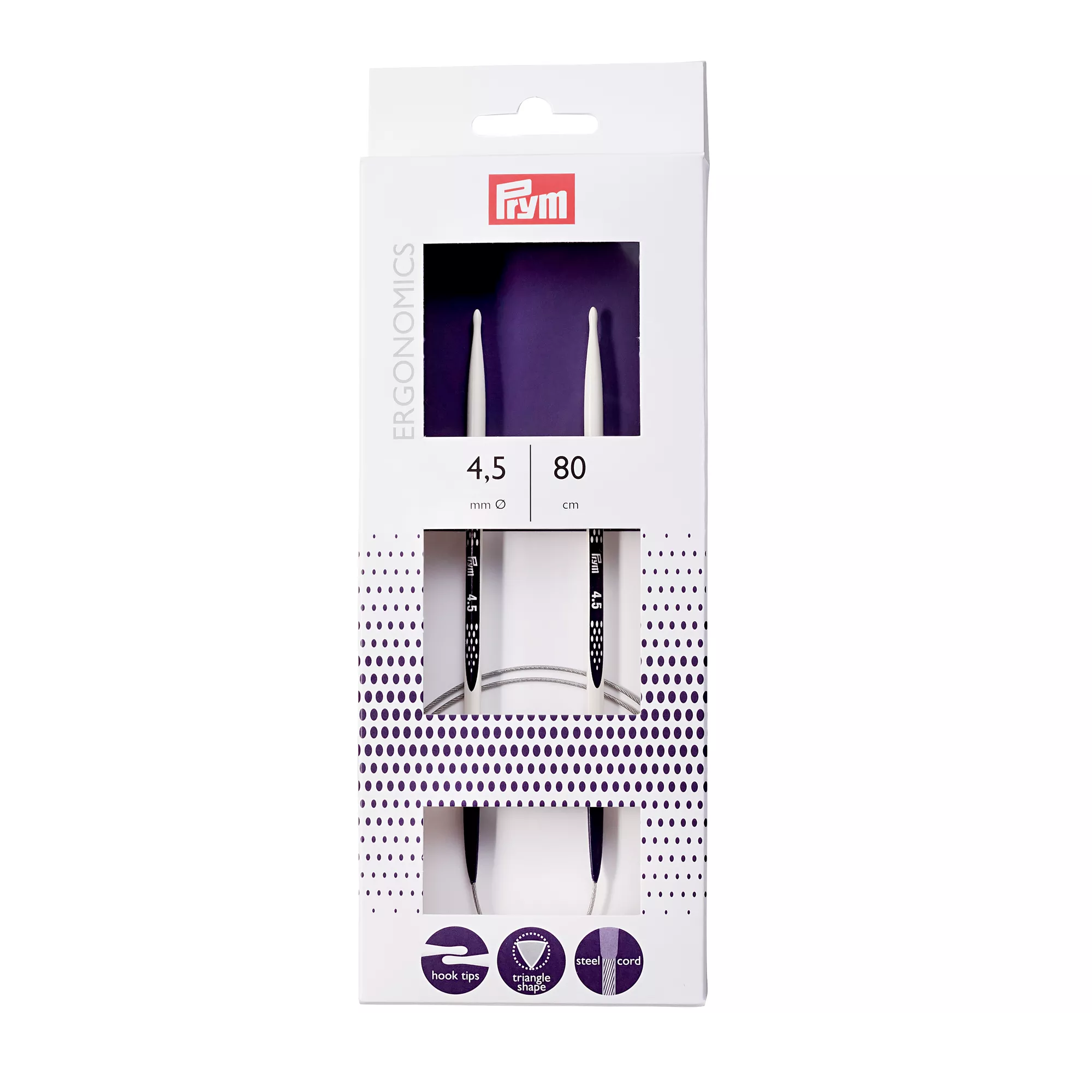 Circular knitting needles prym.ergonomics, 80cm, 4.50mm