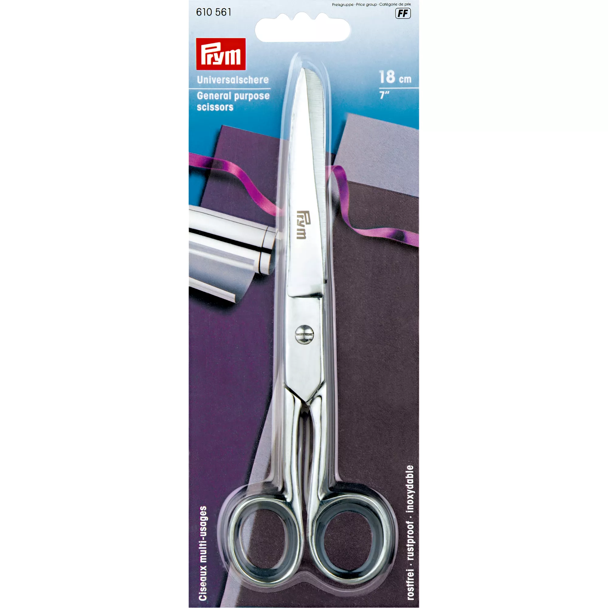 General purpose steel scissors 18cm