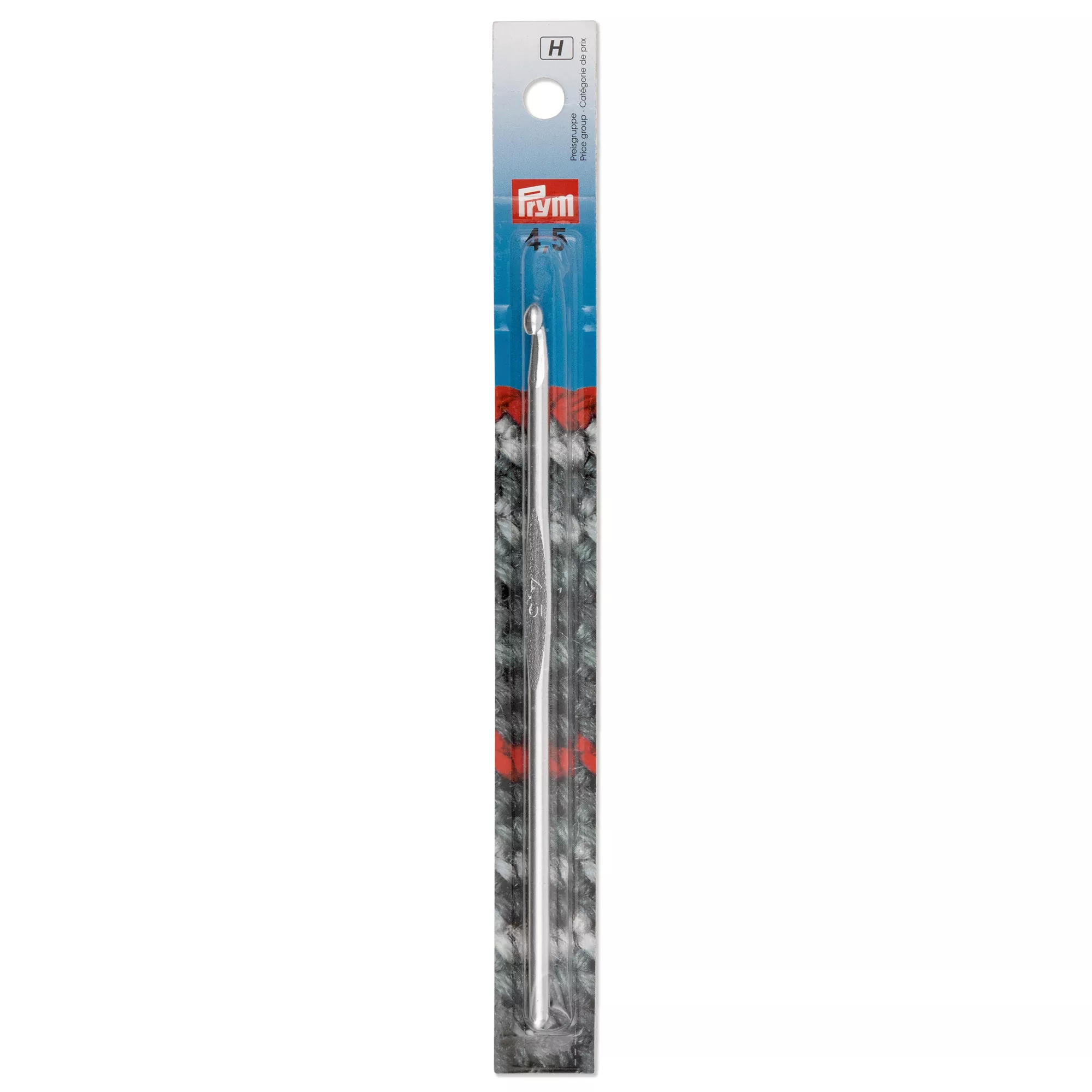 Crochets pour laine sans manche, 14cm, 4,50mm, argent