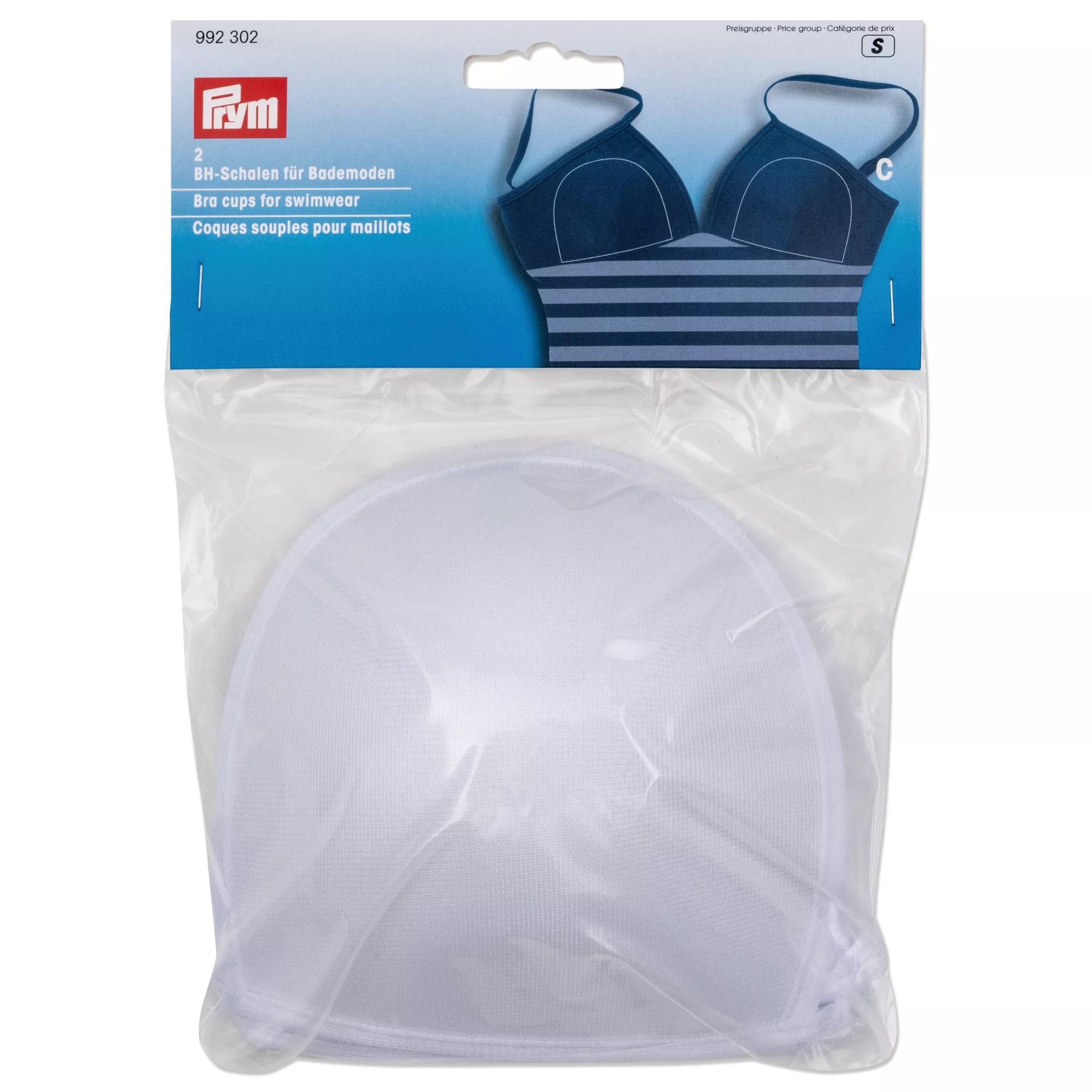 Bra cups for swimwear, C, white