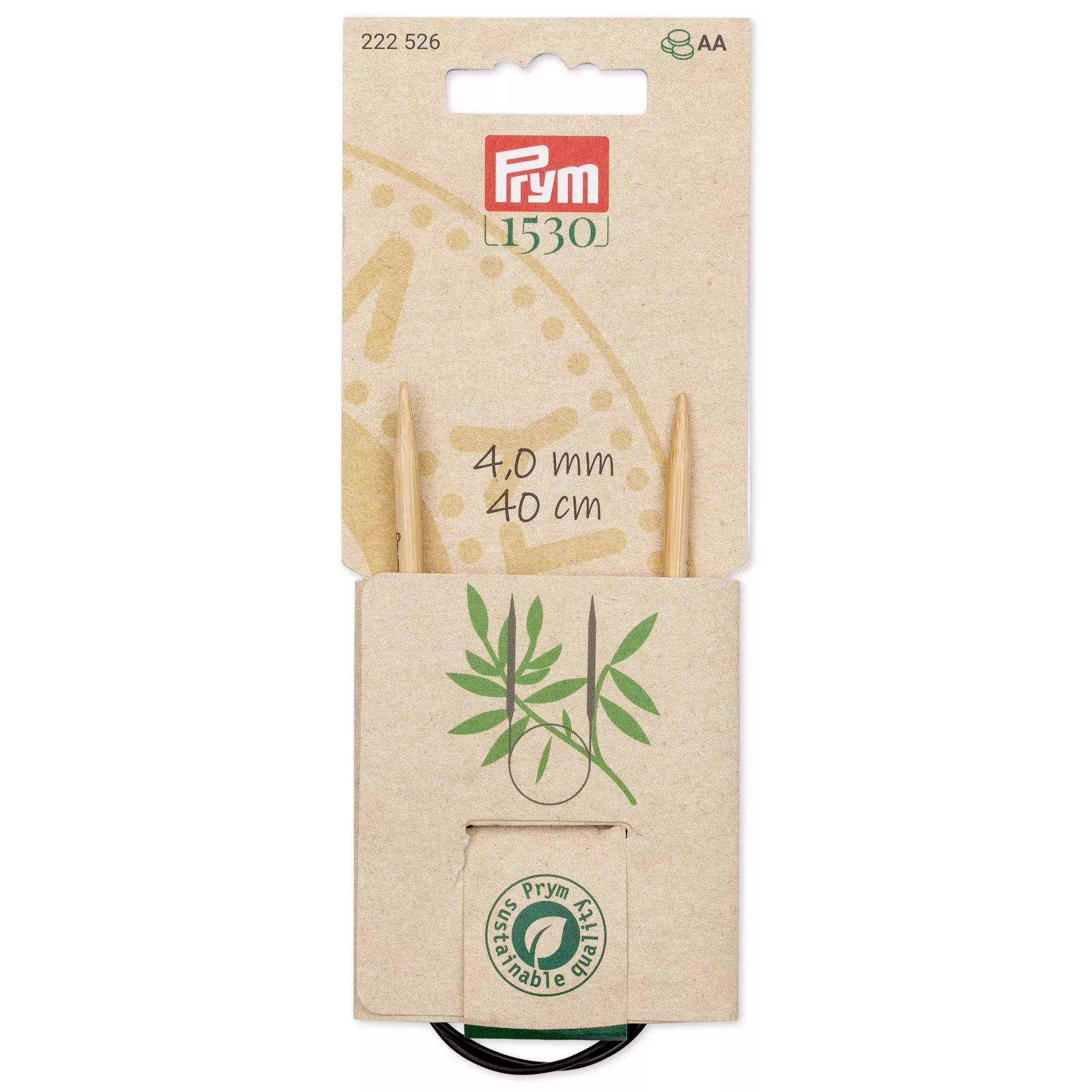 Ferro circolare Prym 1530, bambù, 40cm, 4,0mm