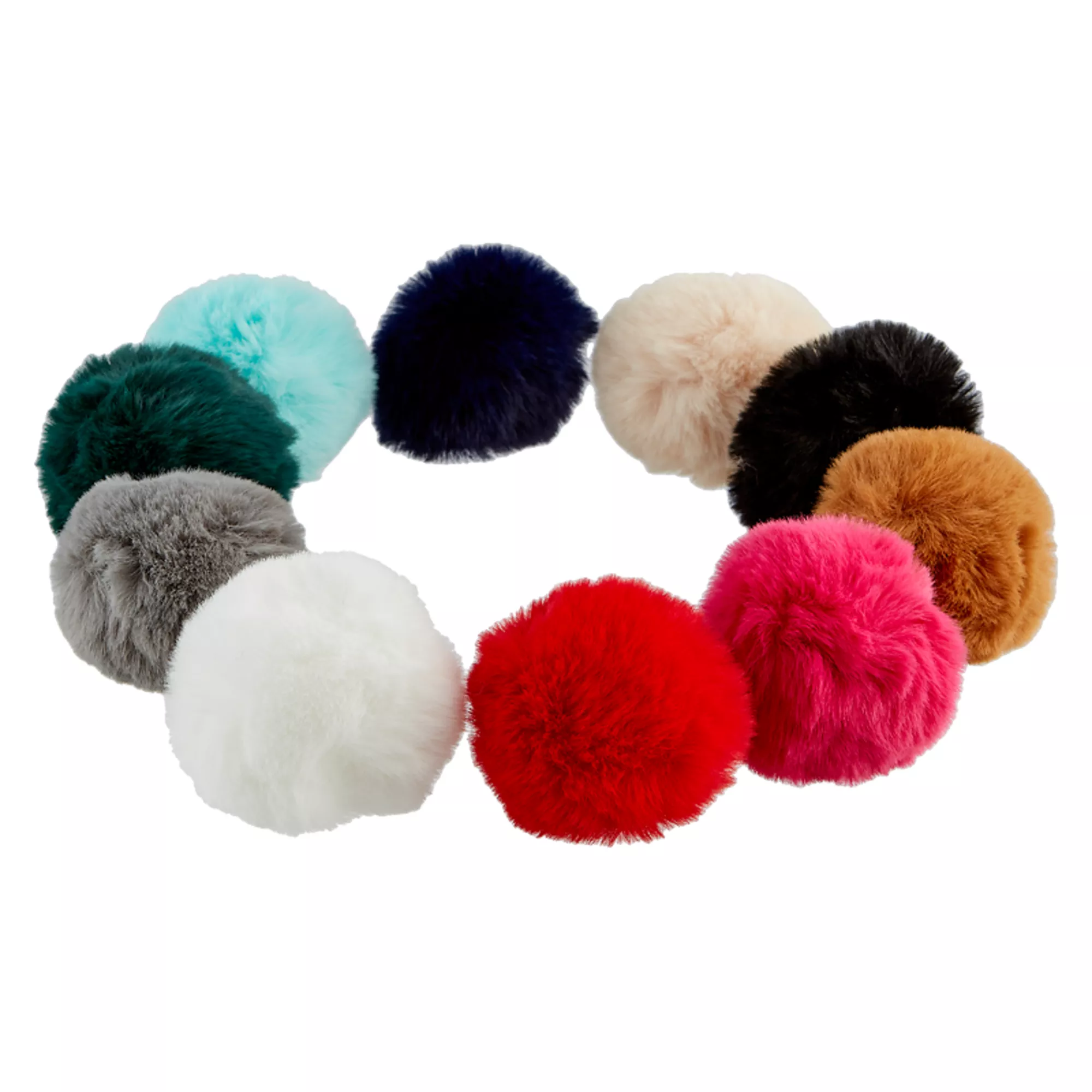 Rabbit fake fur pompons