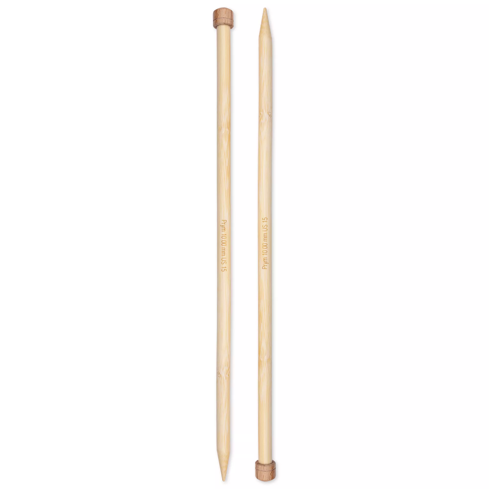 Single-pointed knitting needles Prym 1530, bamboo, 33cm, 10.00mm
