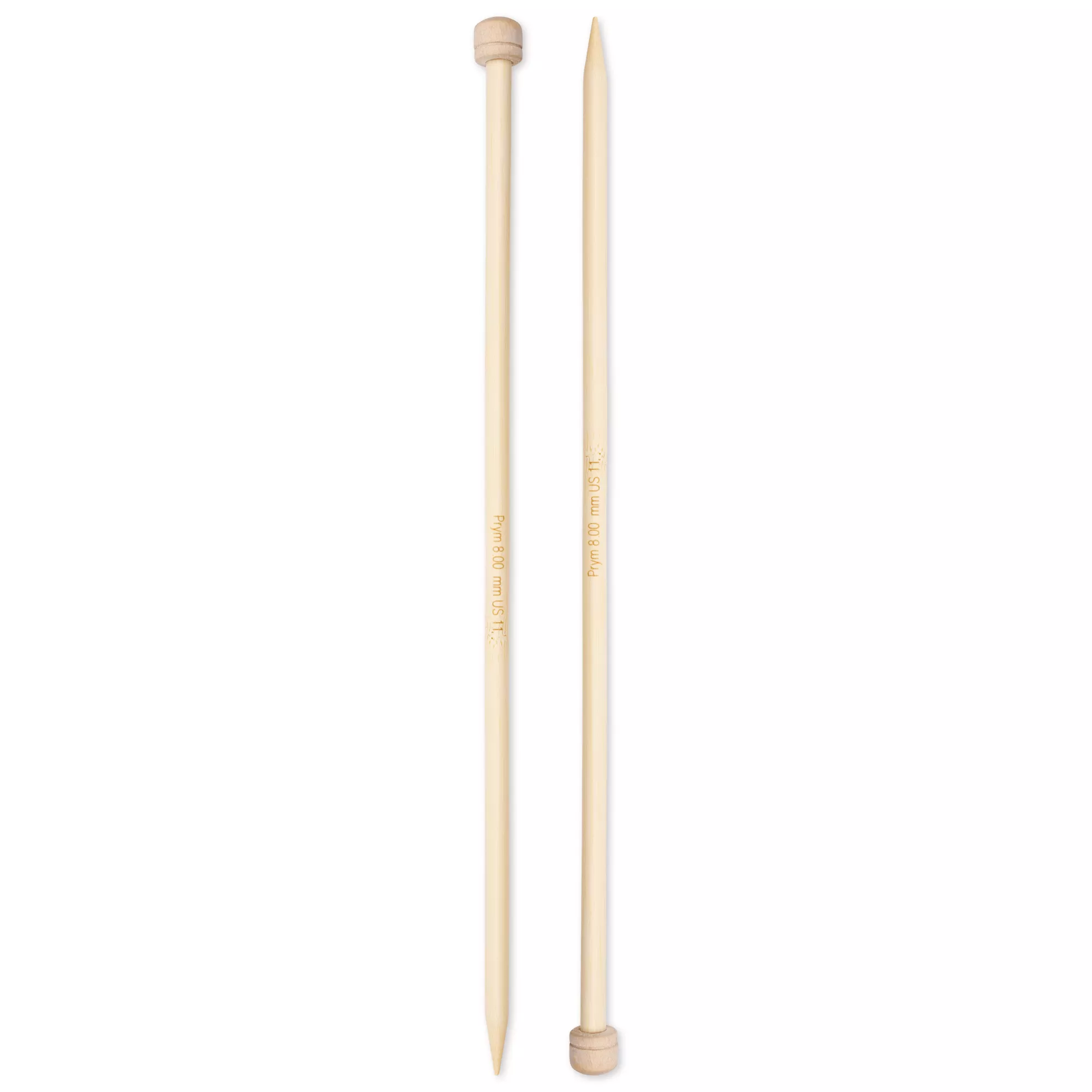 Single-pointed knitting needles Prym 1530, bamboo, 33cm, 8.00mm