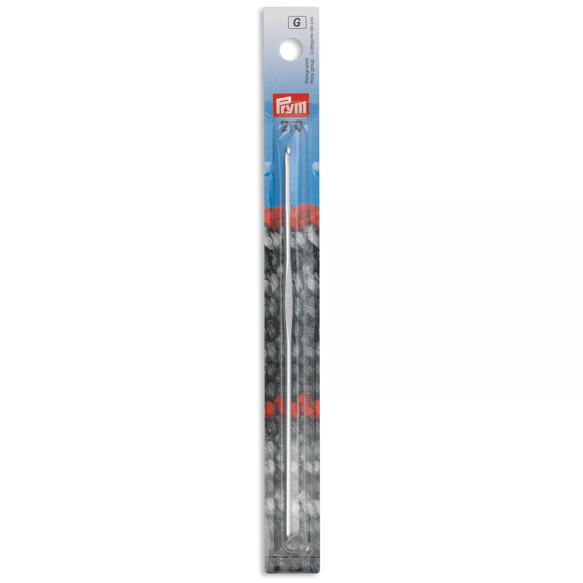 Crochets pour laine sans manche, 14cm, 2,00mm, argent