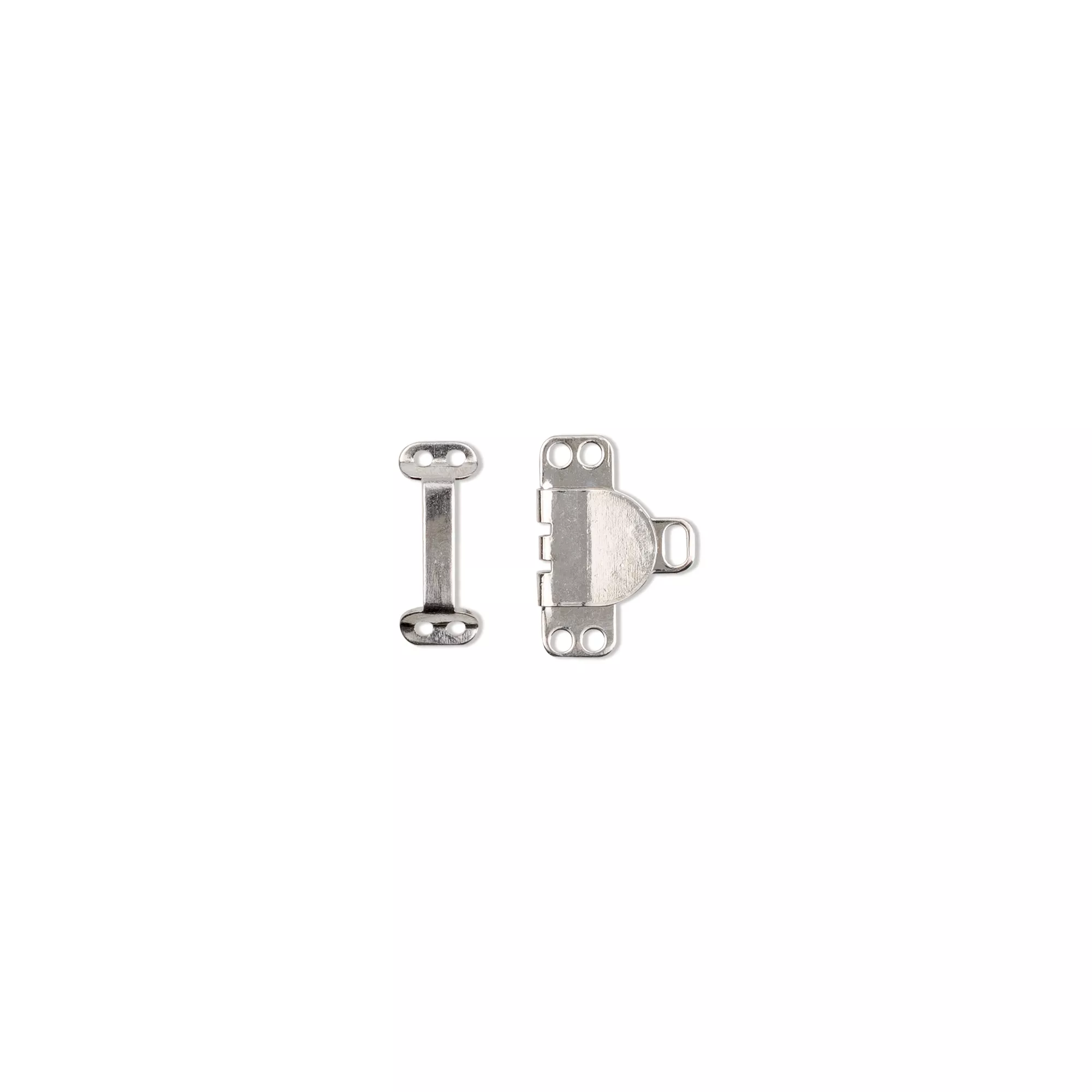 Hooks and bars for trousers and skirts, 9.5mm, silver-coloured