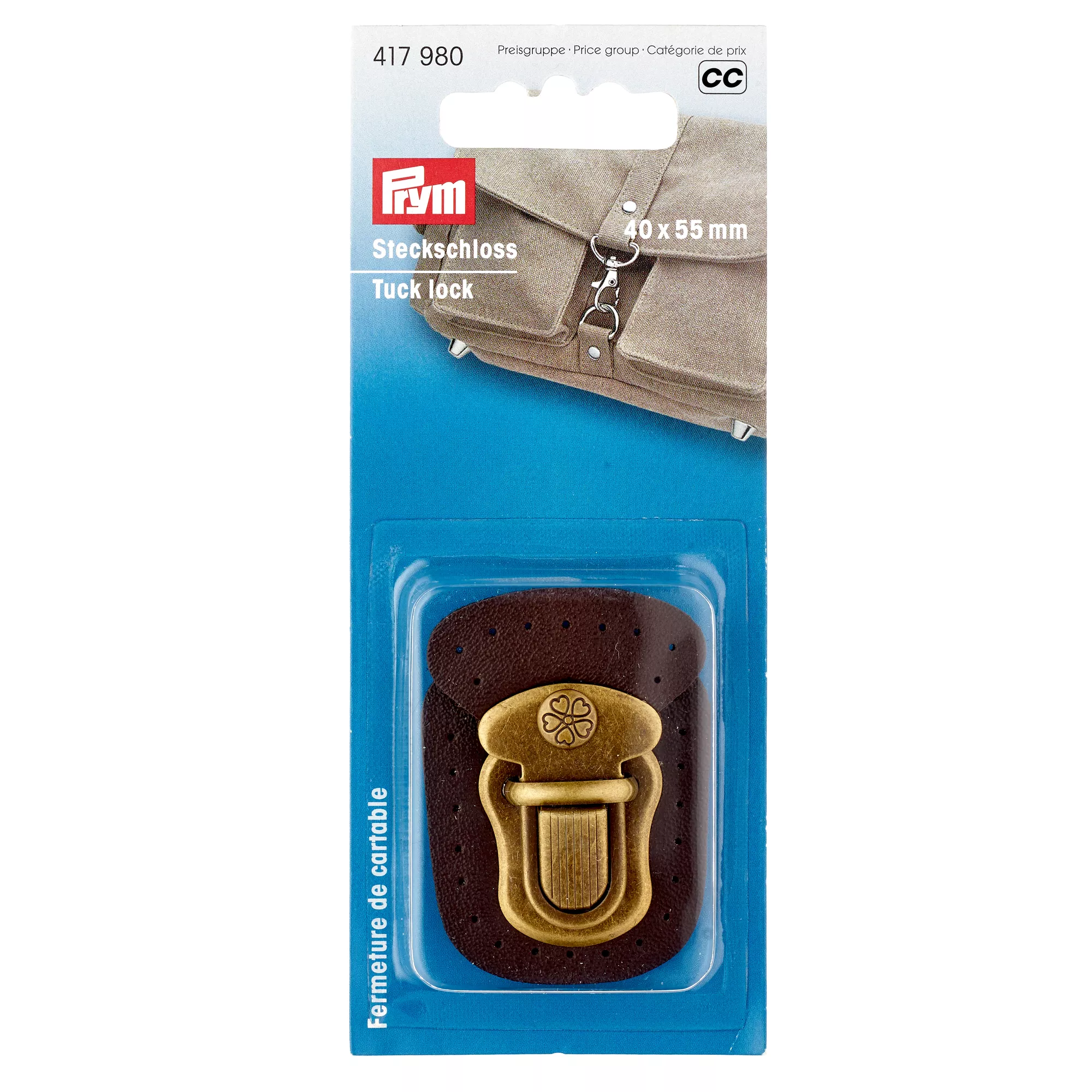 Tuck lock to sew on, brown