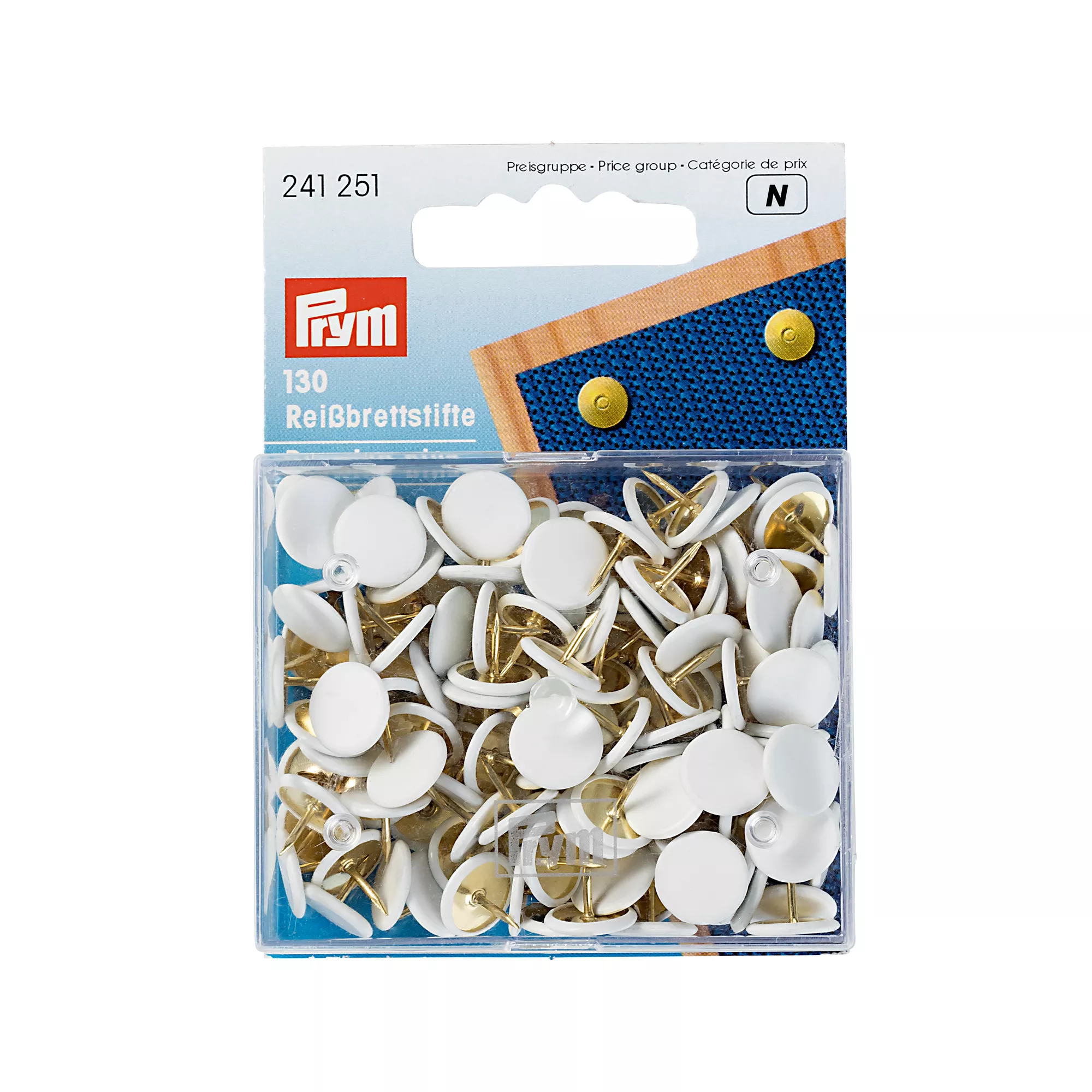 Drawing pins, caps white