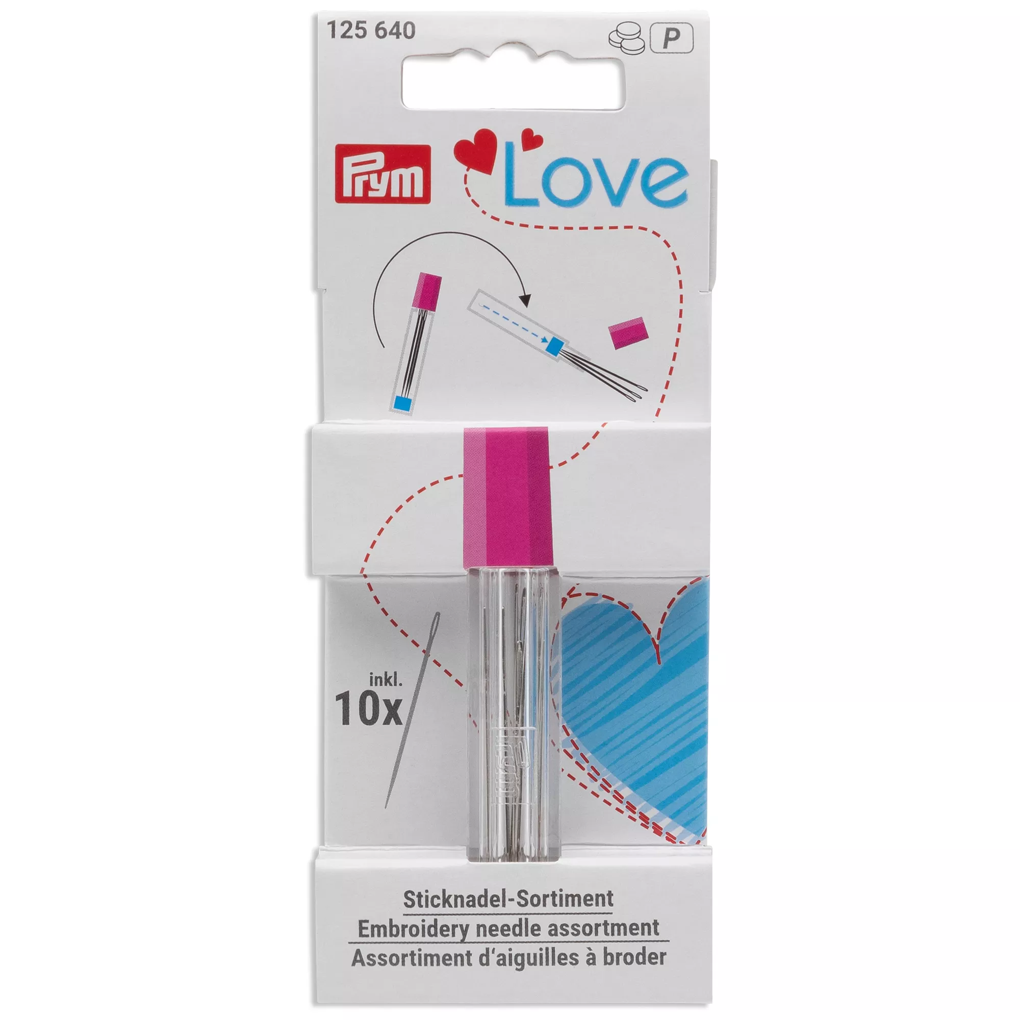 Embroidery needle product range in needle case Prym Love