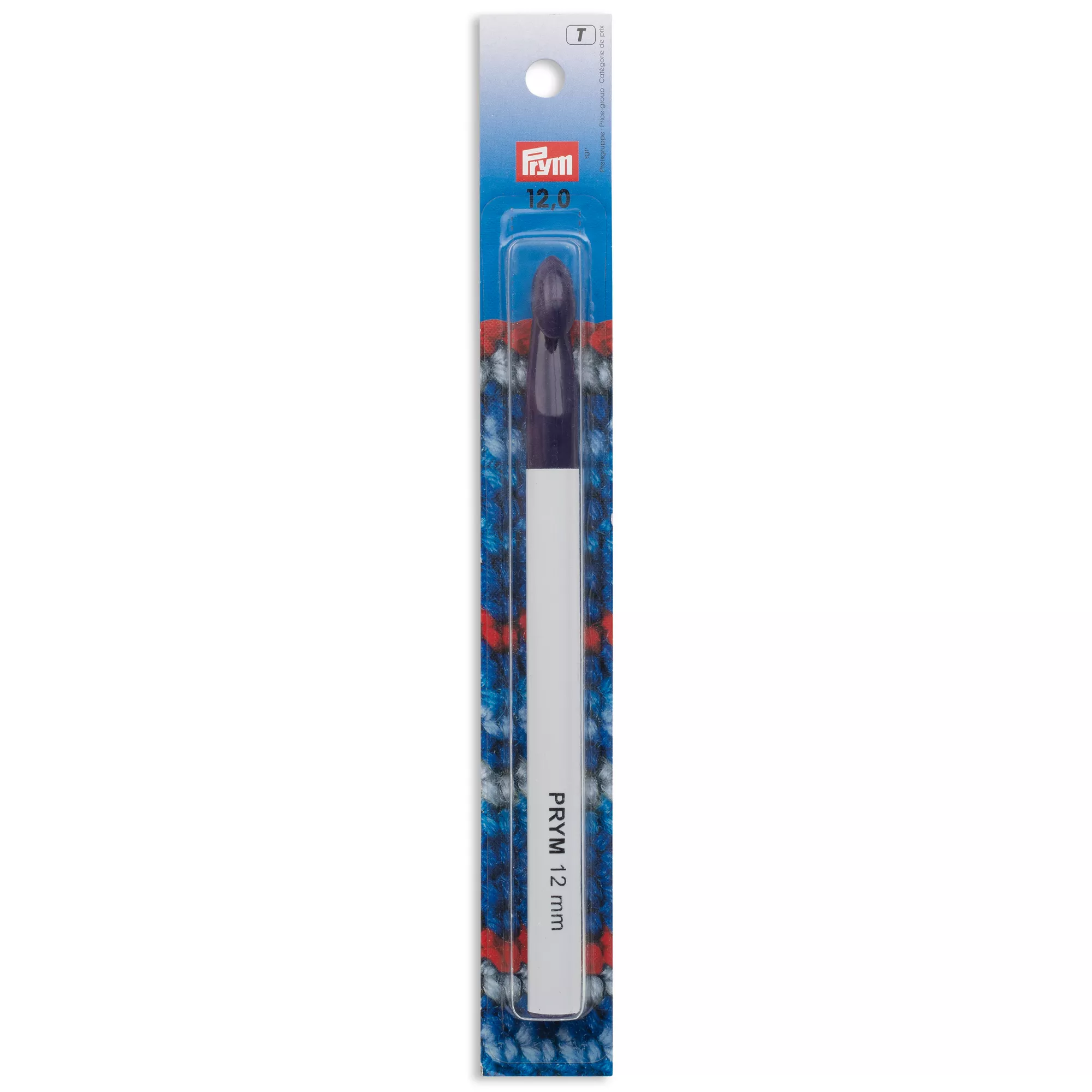 Wool crochet hook without handle 17cm, 12.00mm, multicoloured