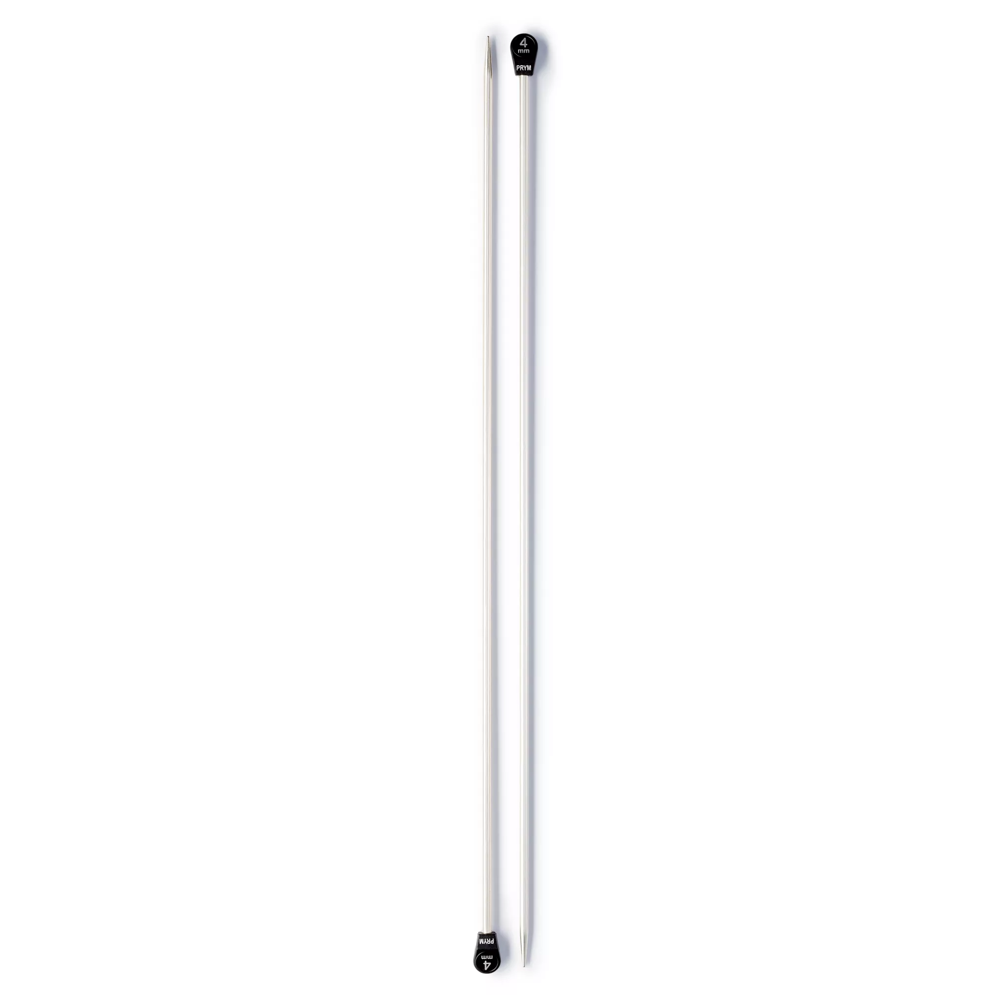 Ferri maglia con pomoli, alluminio, 40cm, 4,00mm, argento