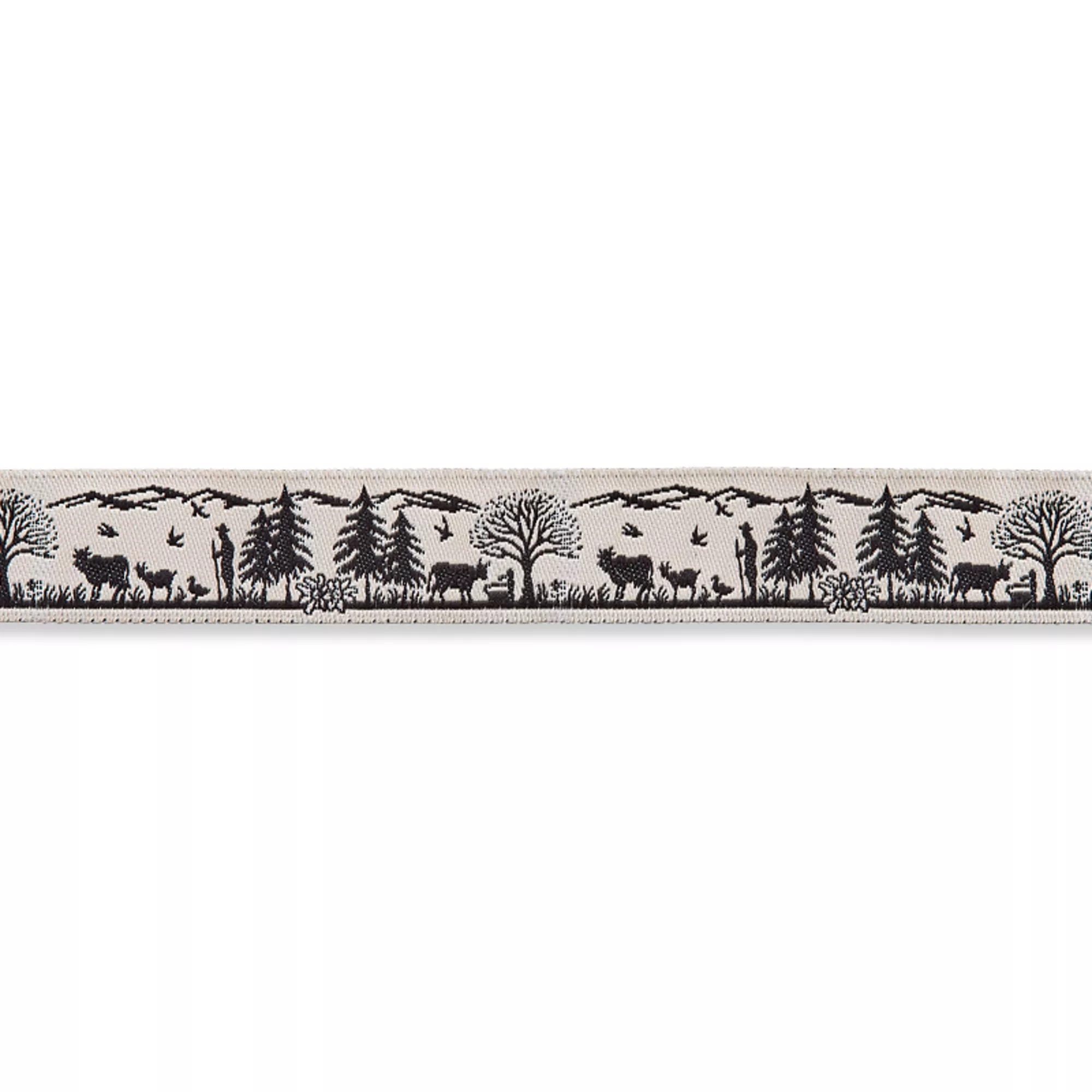 Jacquardborte Hirte, 23mm, schwarz