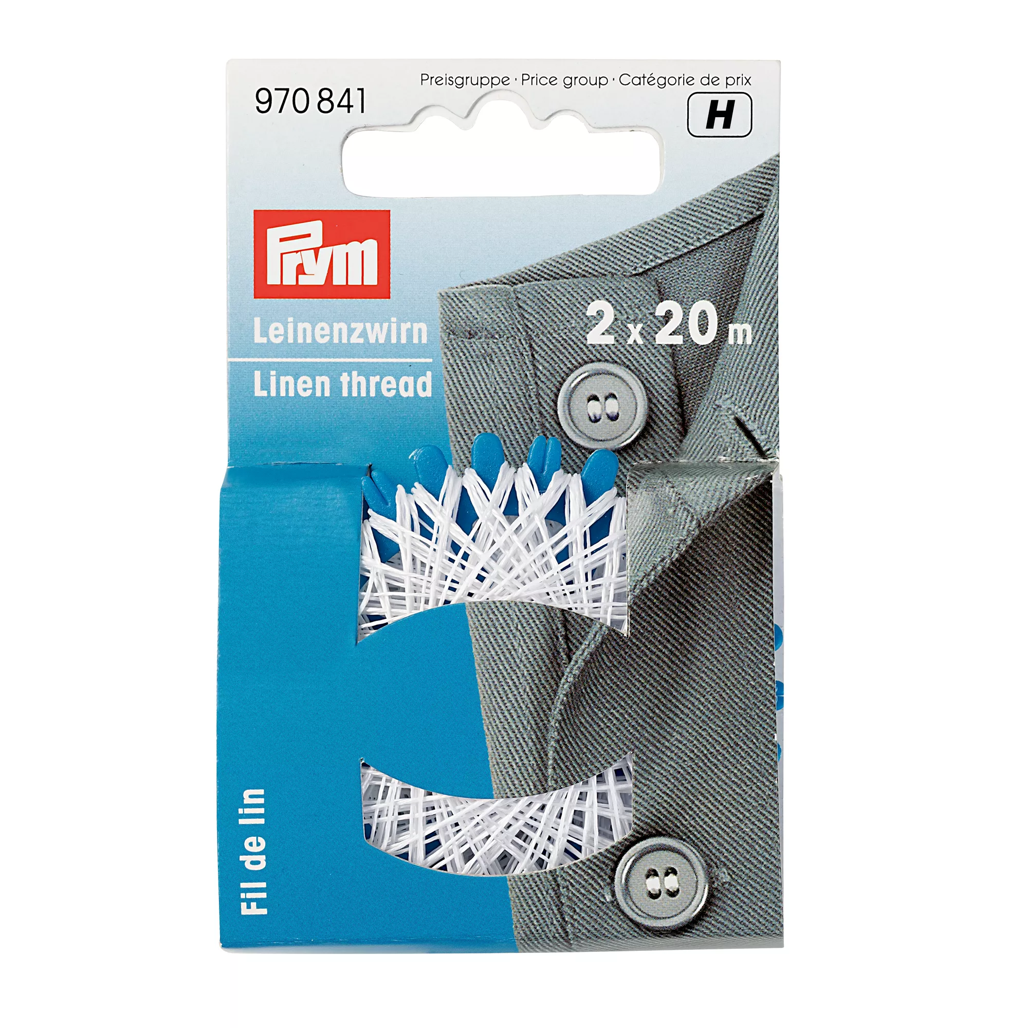 Linen thread, white, 20m