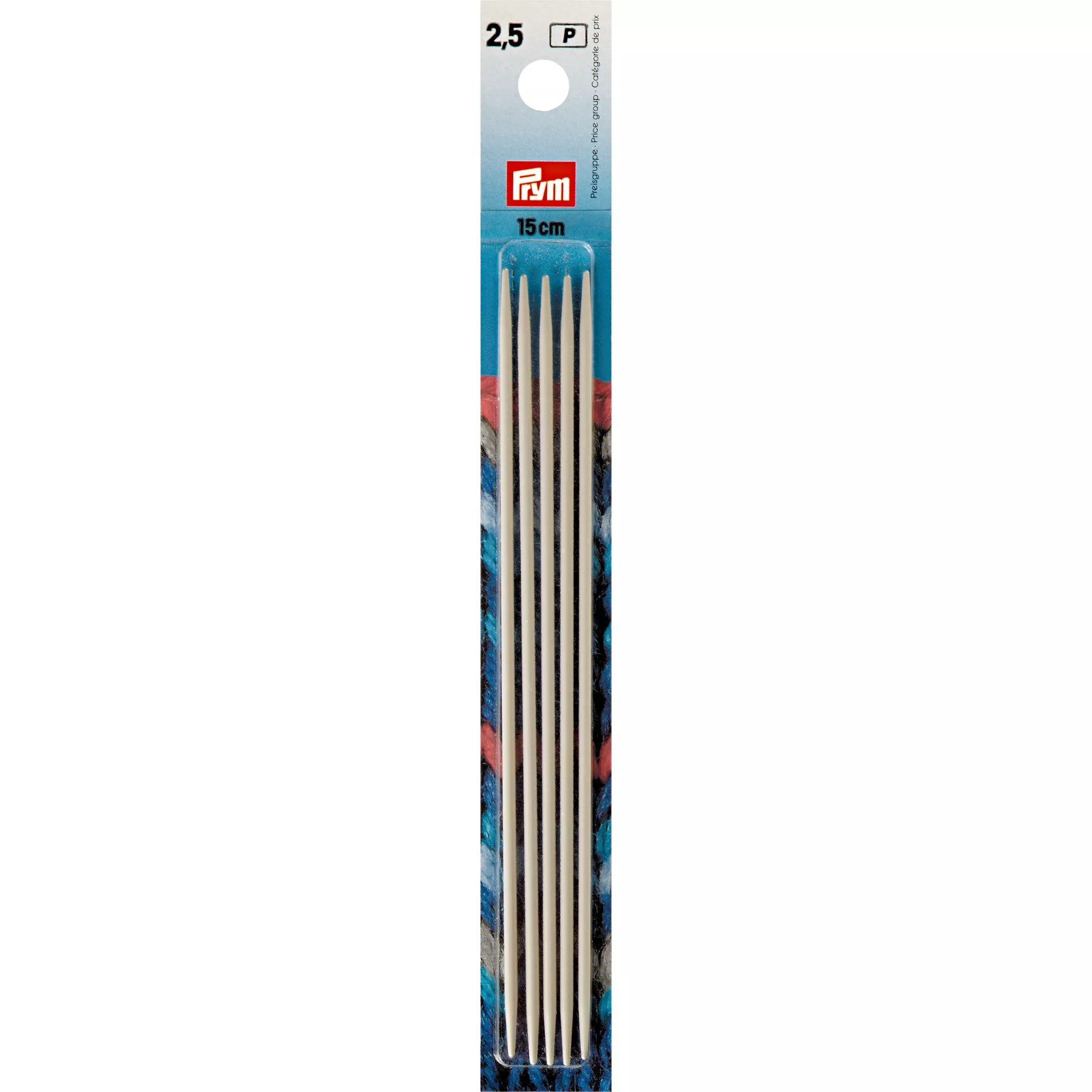 Strumpfstricknadeln, 15cm, 2,50mm, perlgrau