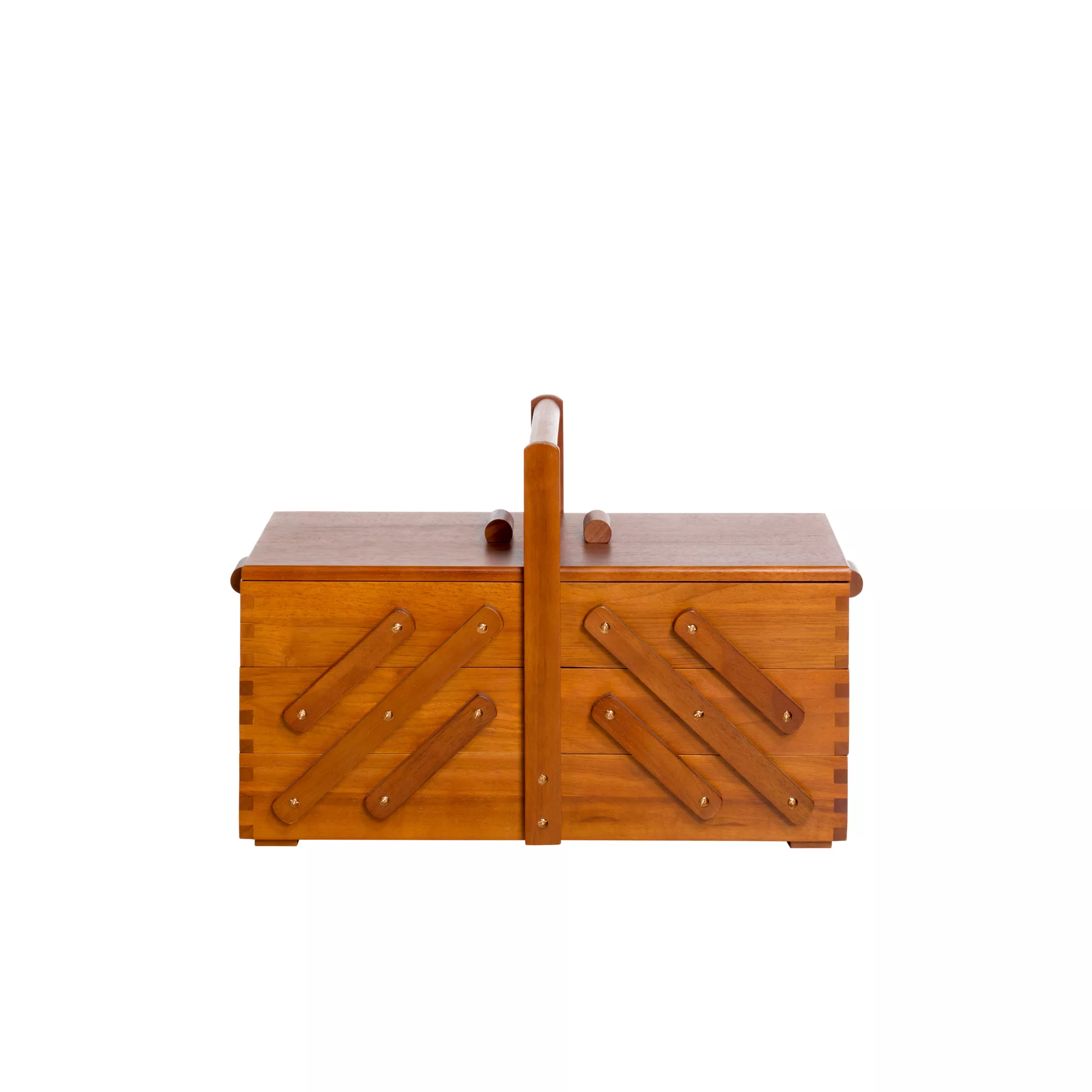 Sewing box wood natural dark