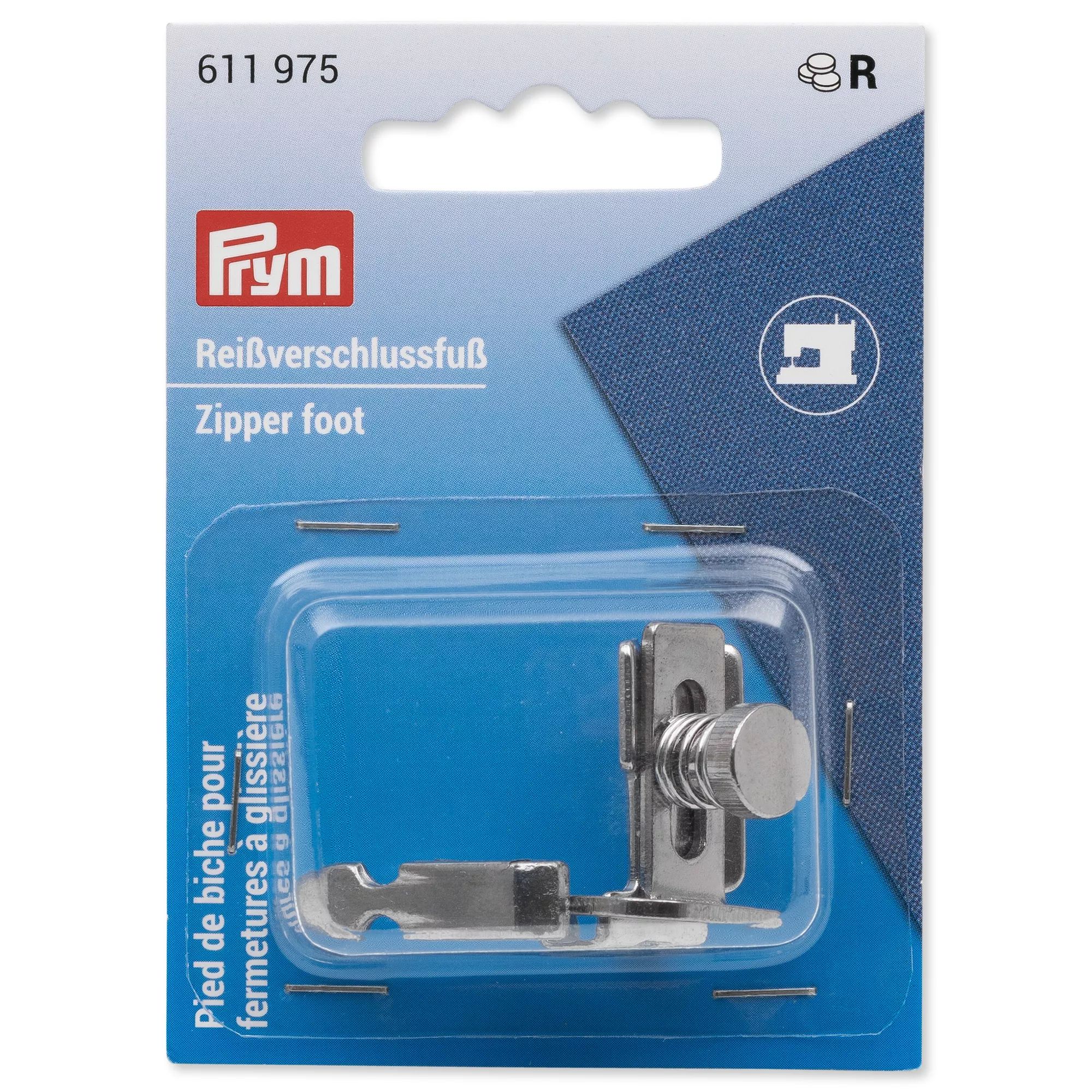 Zip fastener foot for sewing machine