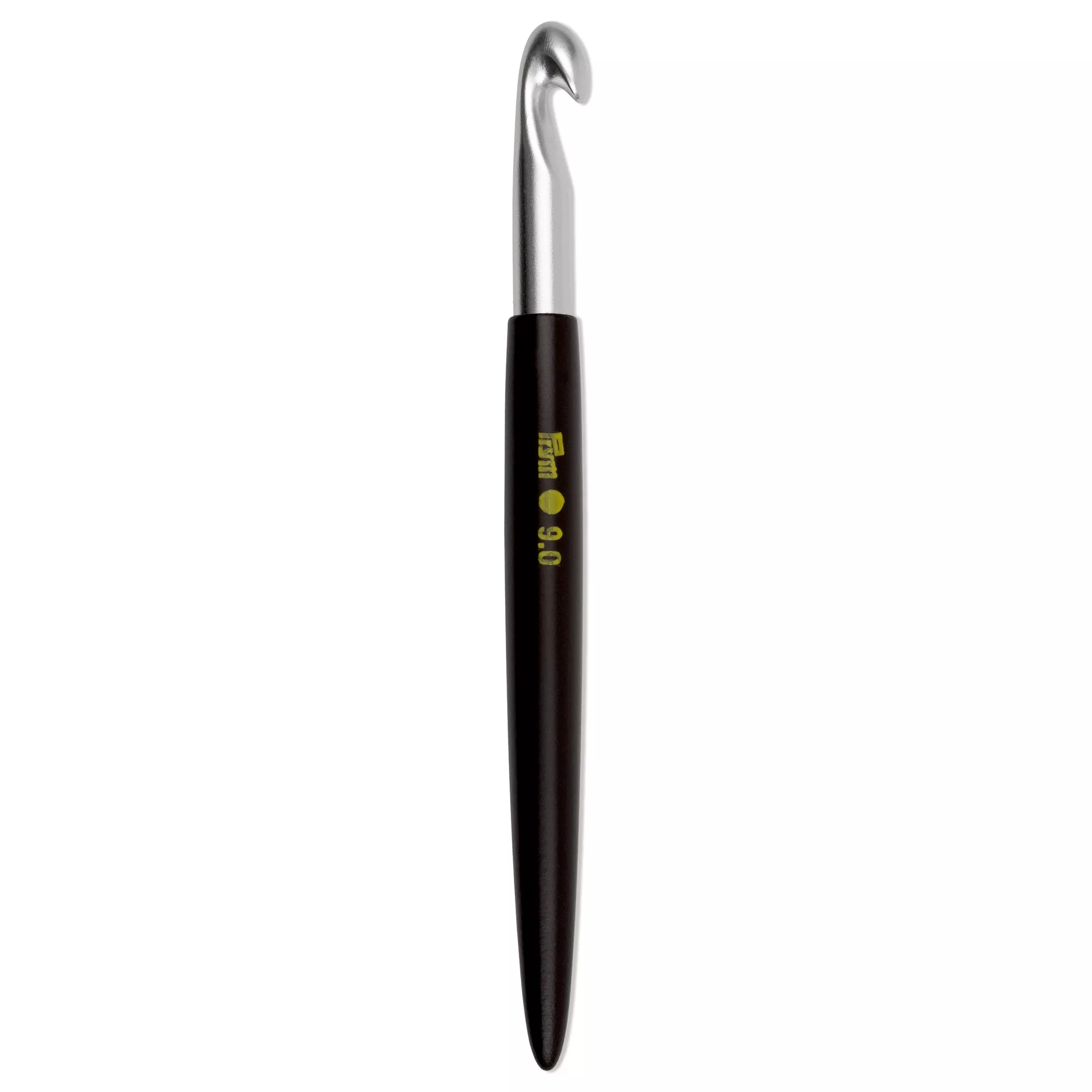 Soft-grip wool crochet hook, 16cm, 9.00mm, silver-coloured