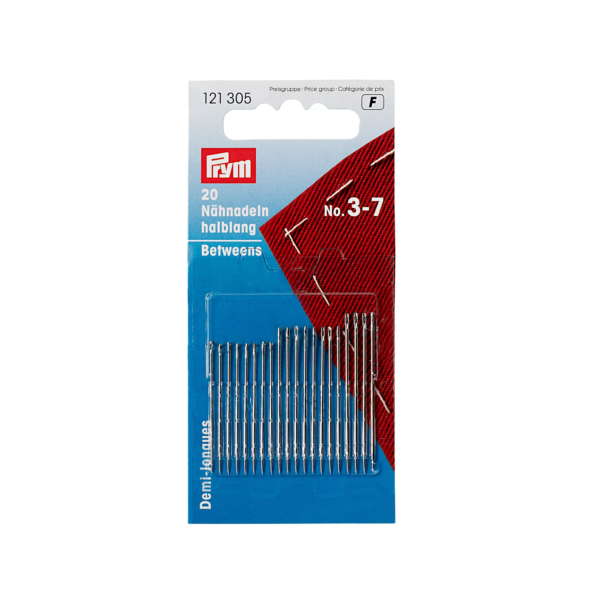 Sewing needles betweens, No. 3-7, assorted